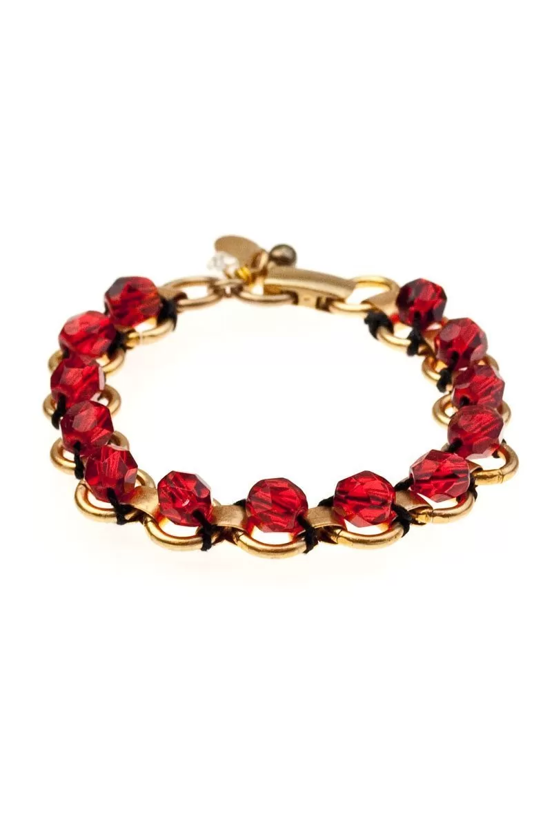 JACKSON BRACELET brass & vintage beads (more colours available)