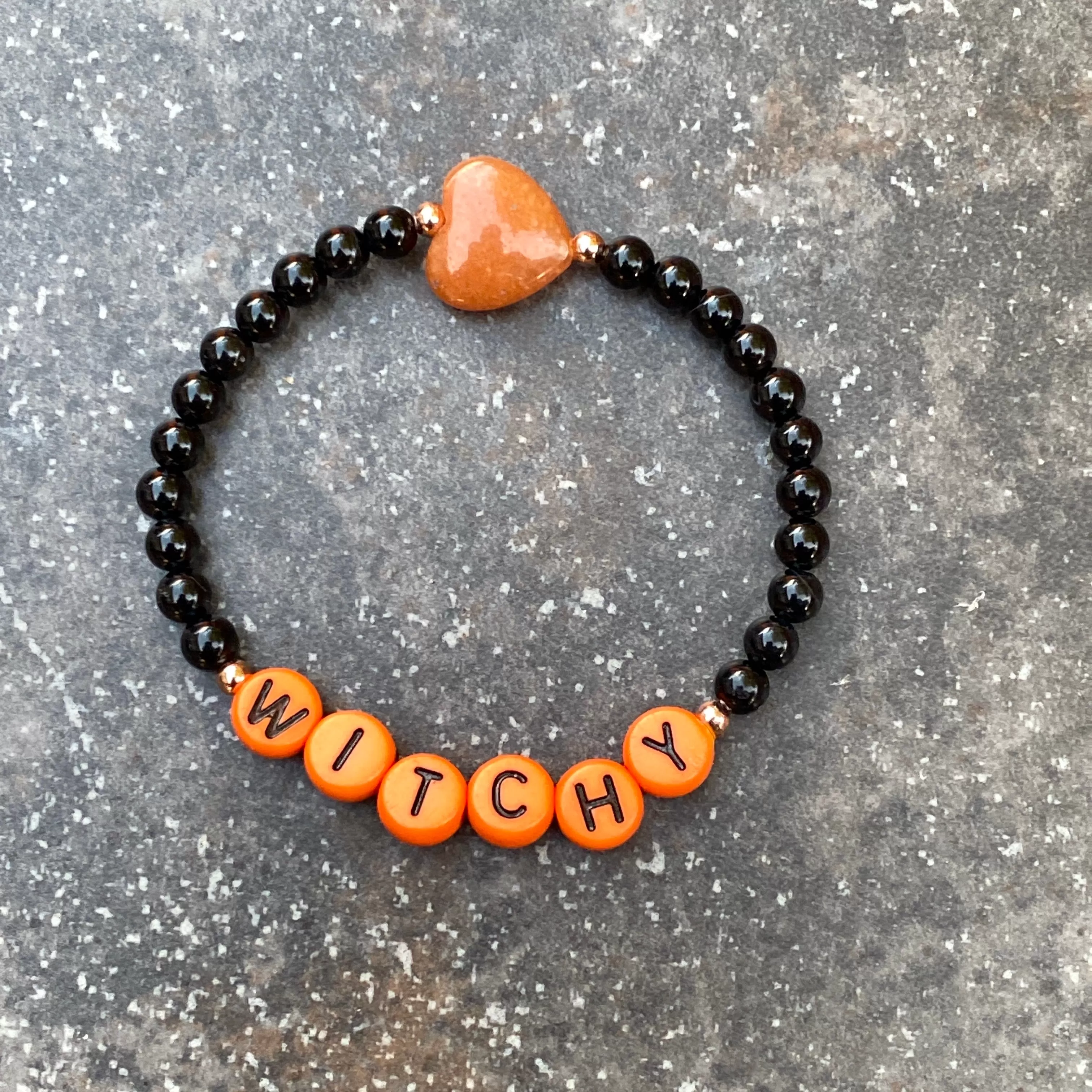 Kid’s Halloween gemstone Phrase bracelets