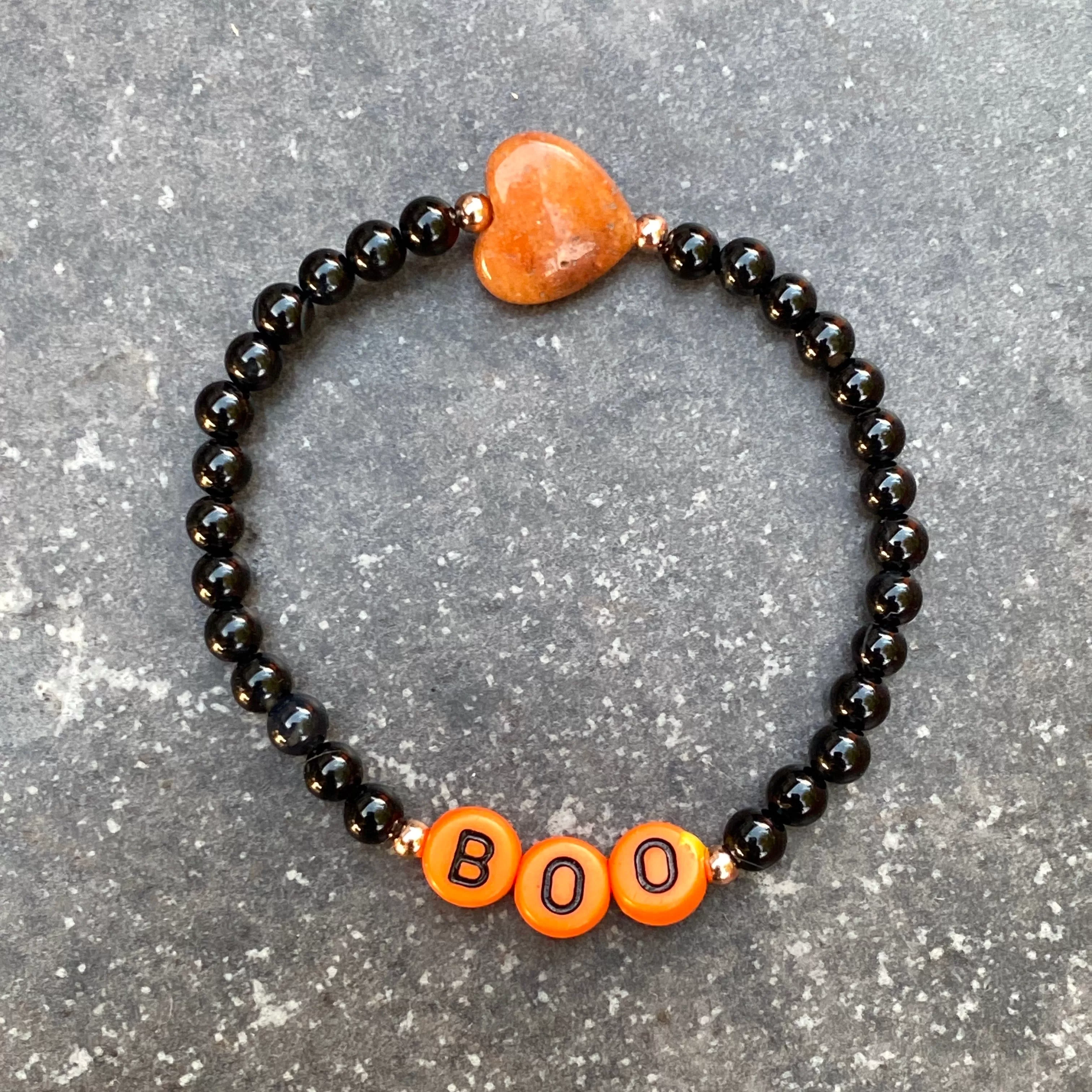 Kid’s Halloween gemstone Phrase bracelets