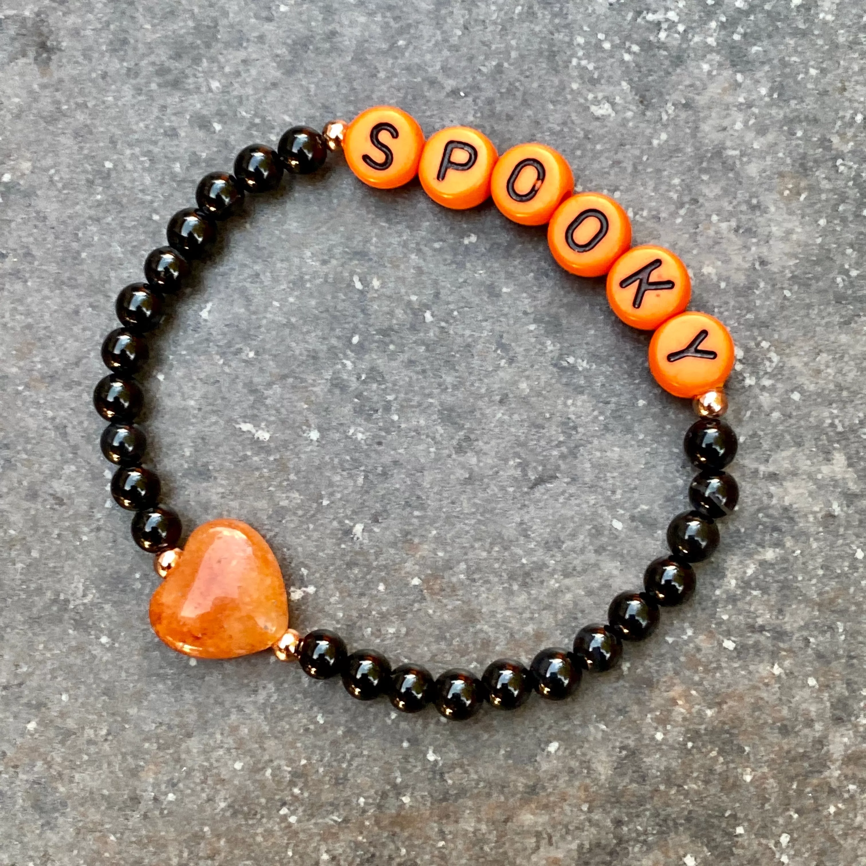 Kid’s Halloween gemstone Phrase bracelets