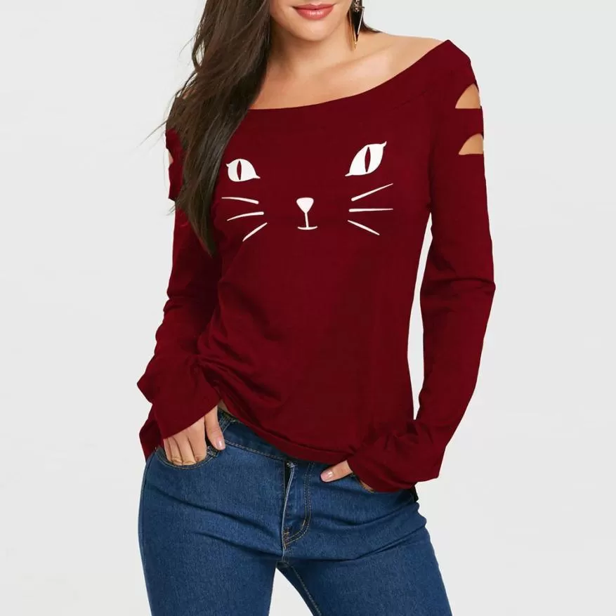 KITTEN ... CUT IT OUT LONG SLEEVE TEE