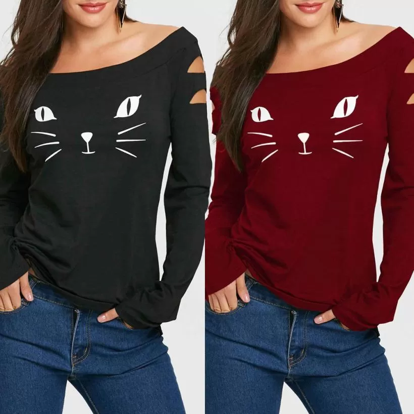 KITTEN ... CUT IT OUT LONG SLEEVE TEE