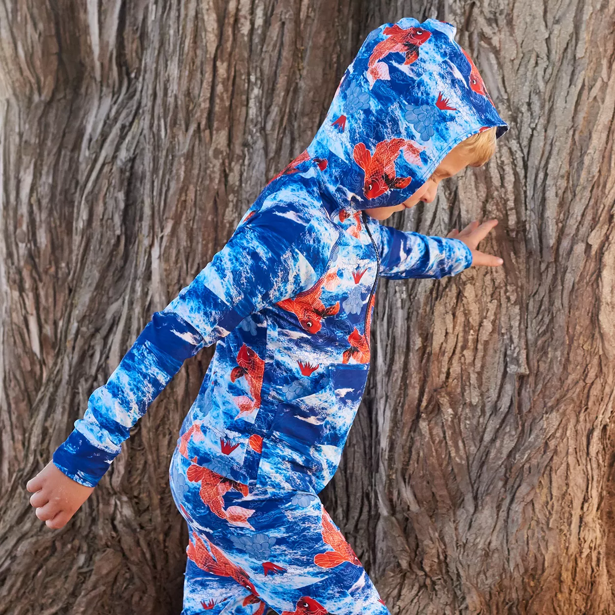 Koi Fish Zip Up Hoodie UPF 50 