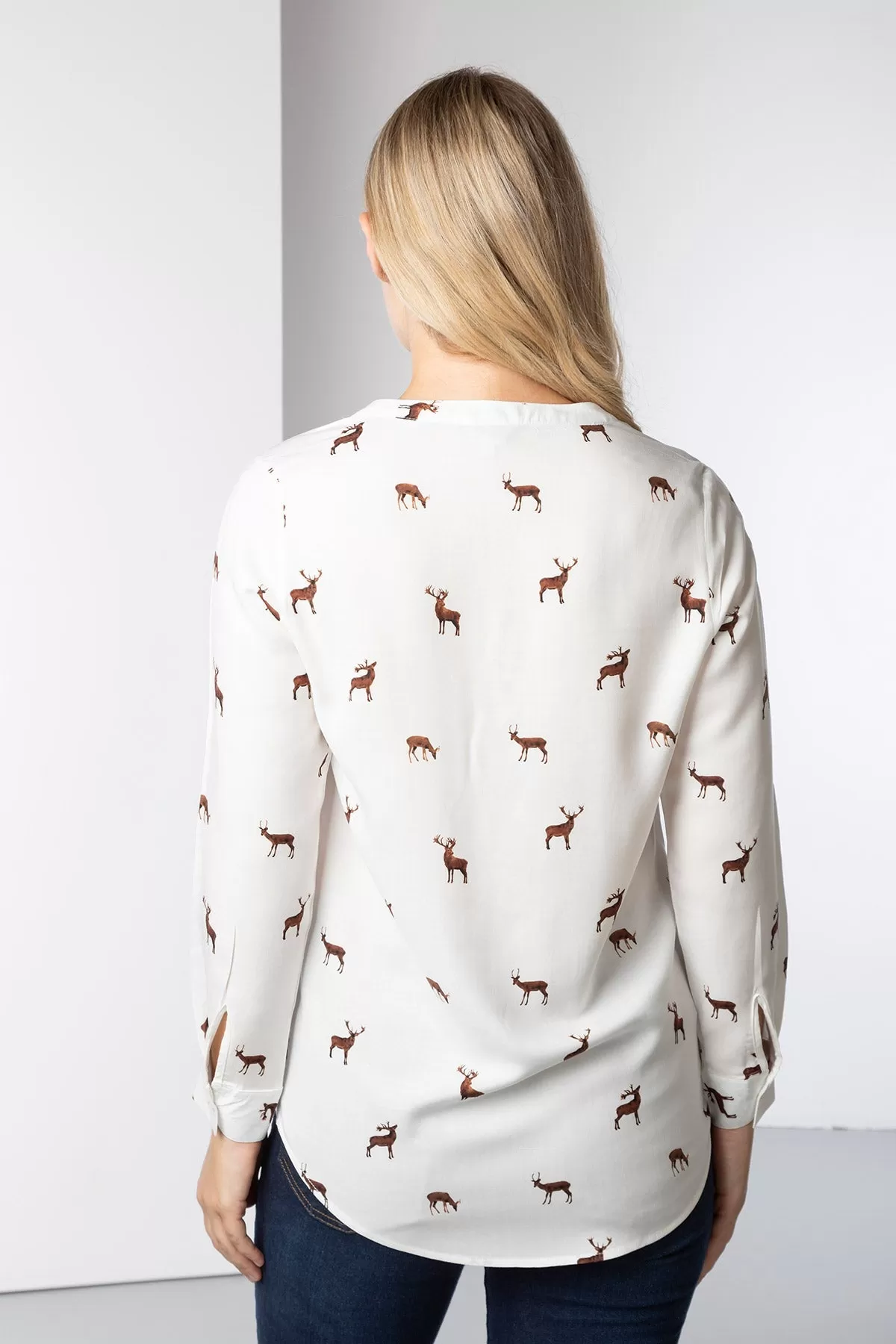 Ladies Long Sleeved Printed Blouse