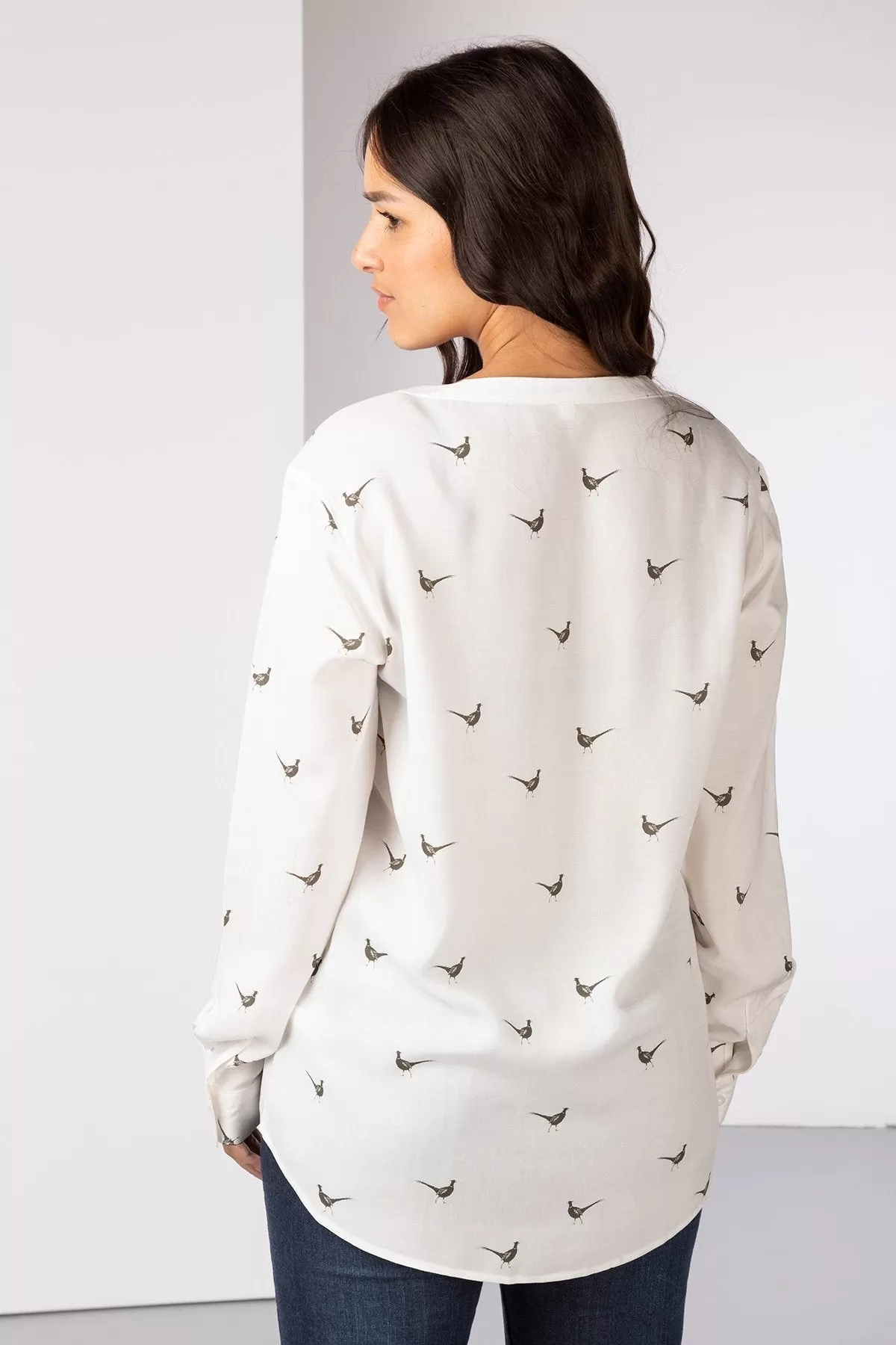 Ladies Long Sleeved Printed Blouse