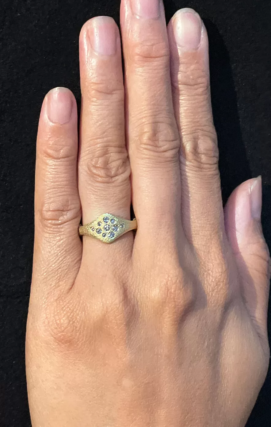 Large Forged Diamond Ring in 18k gold