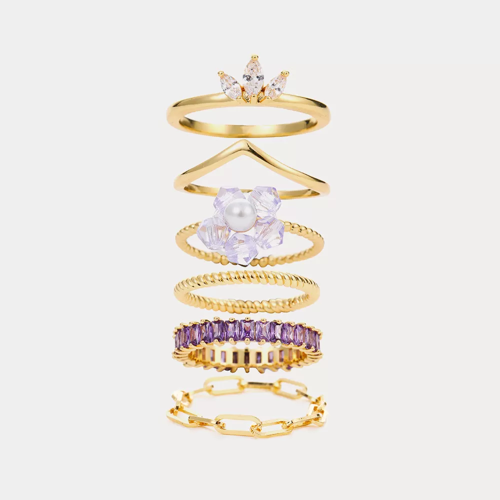 Lavender Rings Set