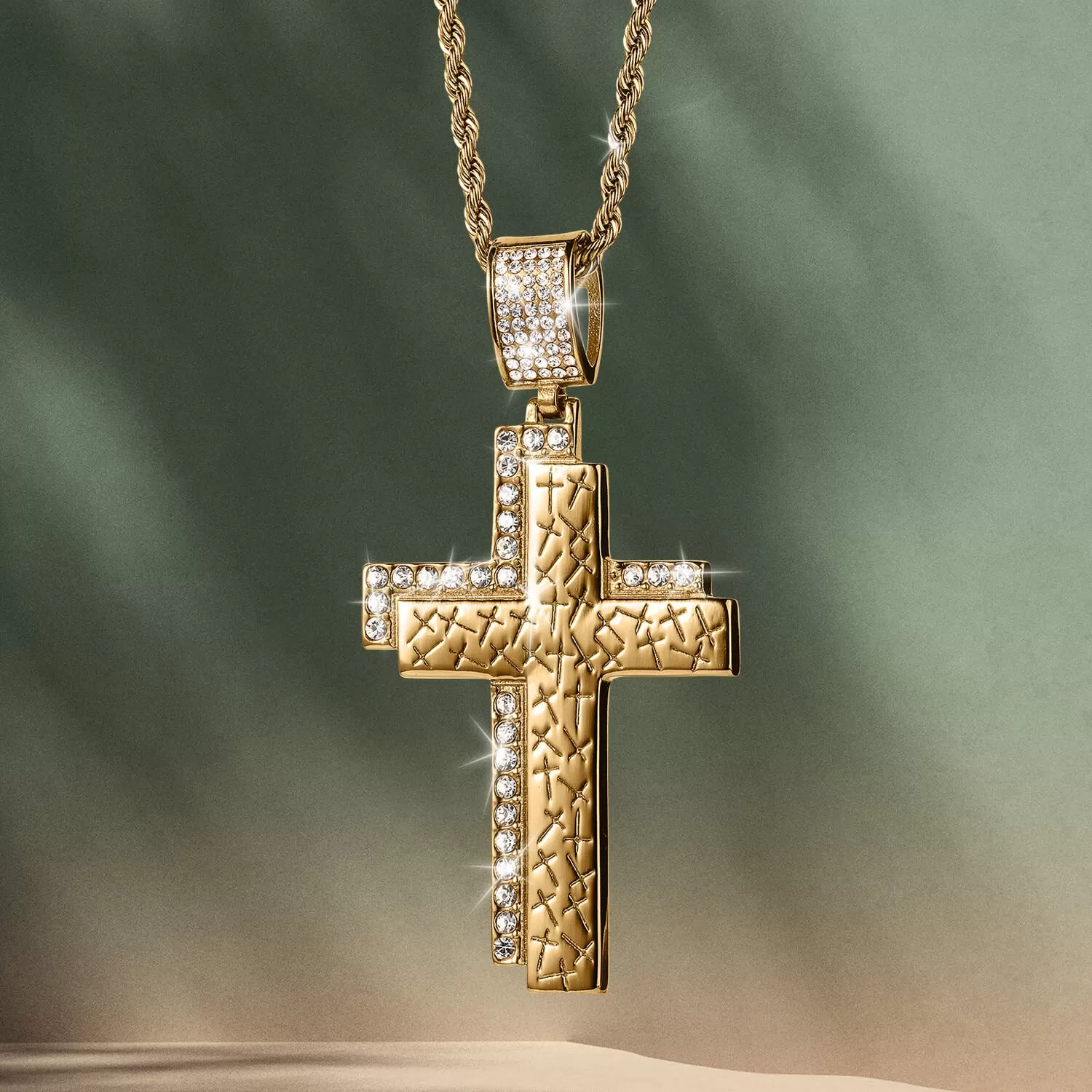 Luxe Double Cross Pendant