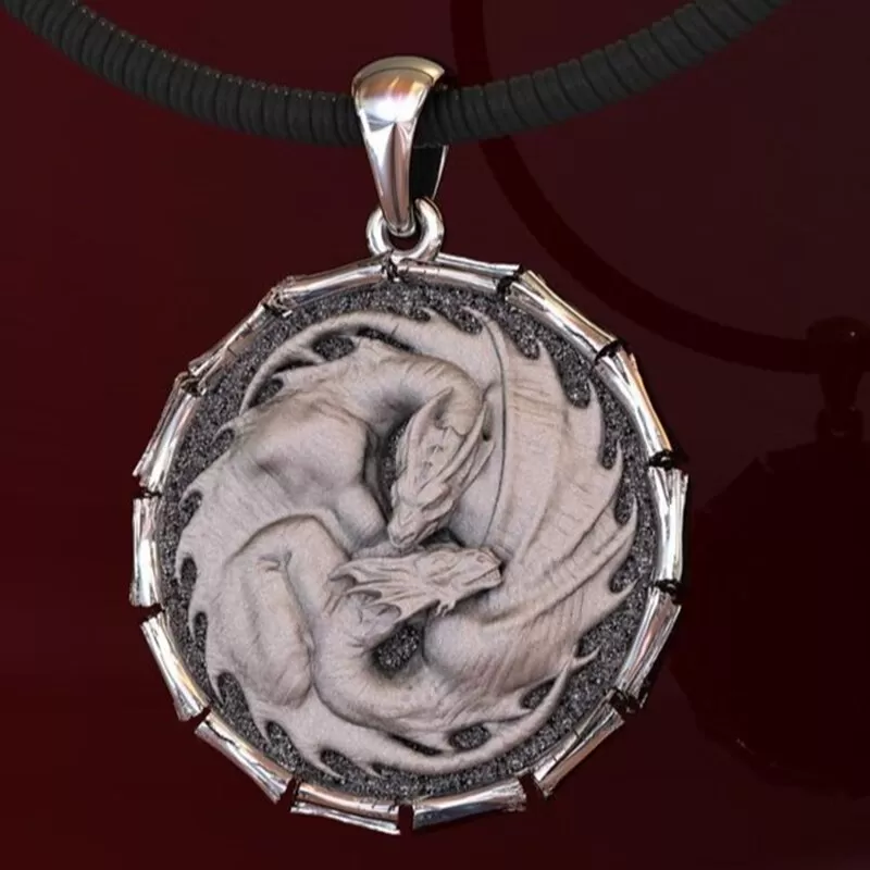 Mating Dragons Necklace