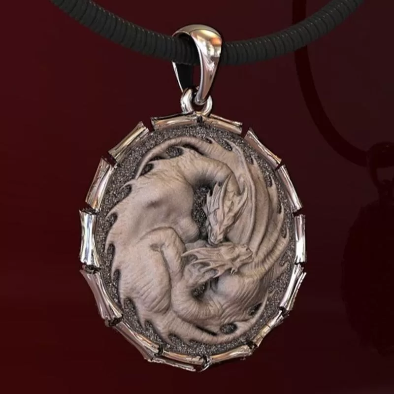 Mating Dragons Necklace