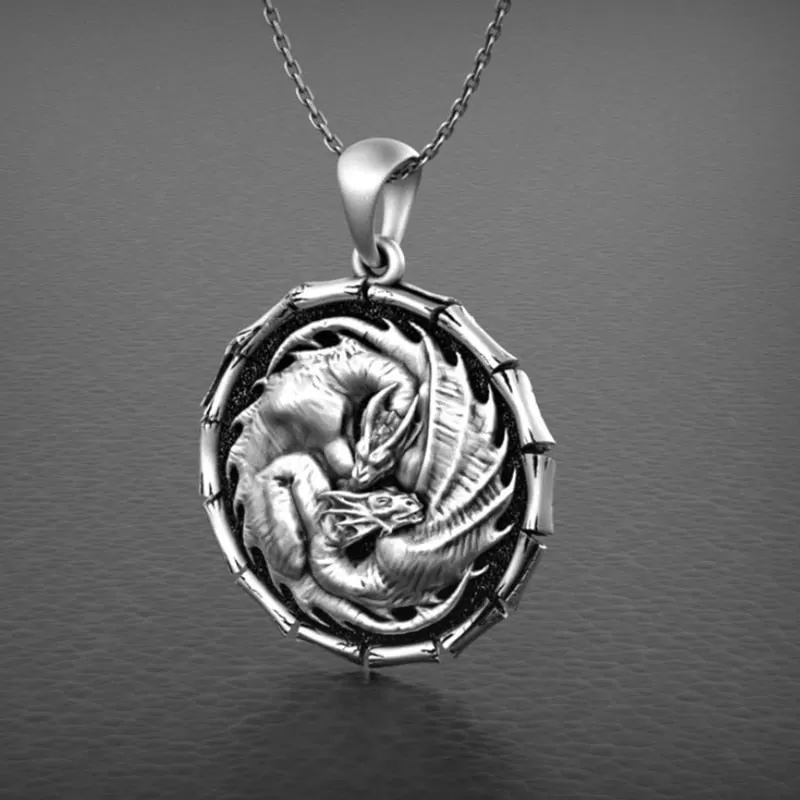 Mating Dragons Necklace