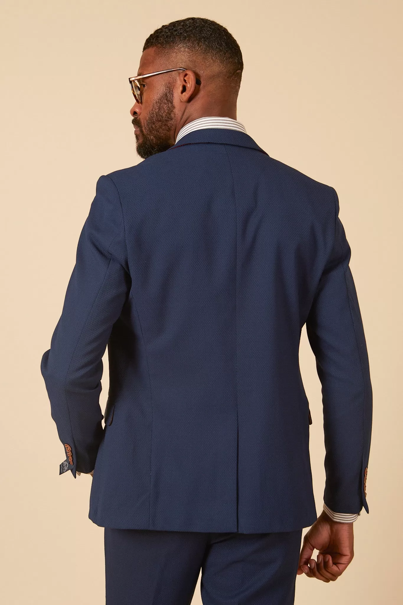 MAX - Royal Blue Blazer with Contrast Buttons