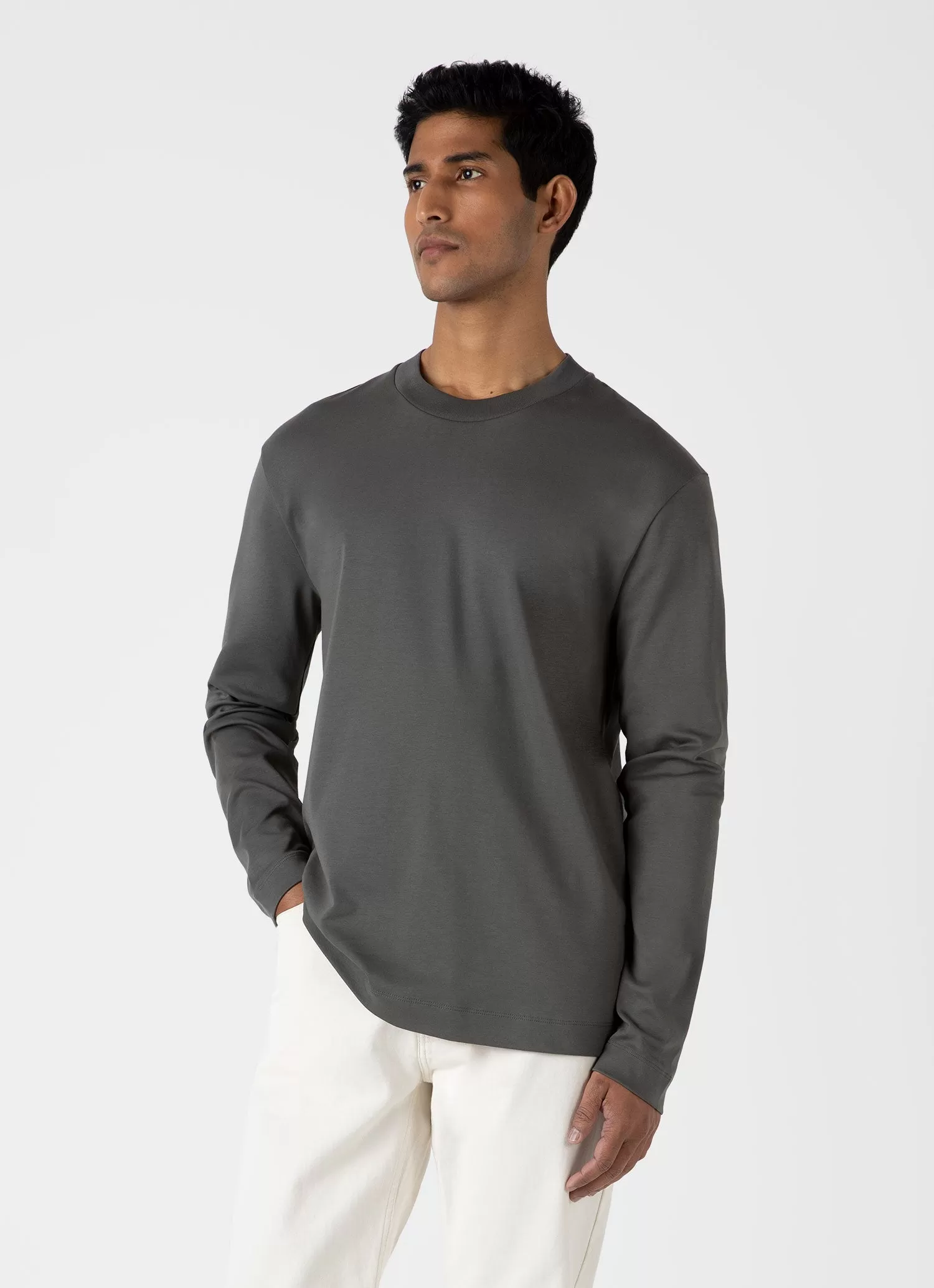 Men's Long Sleeve Heavyweight T-shirt in Drill Green