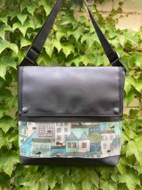 Messenger Bag - Cat On A Hot Tiled Roof Blue