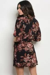 MIDNIGHT BOUQUET WRAP DRESS