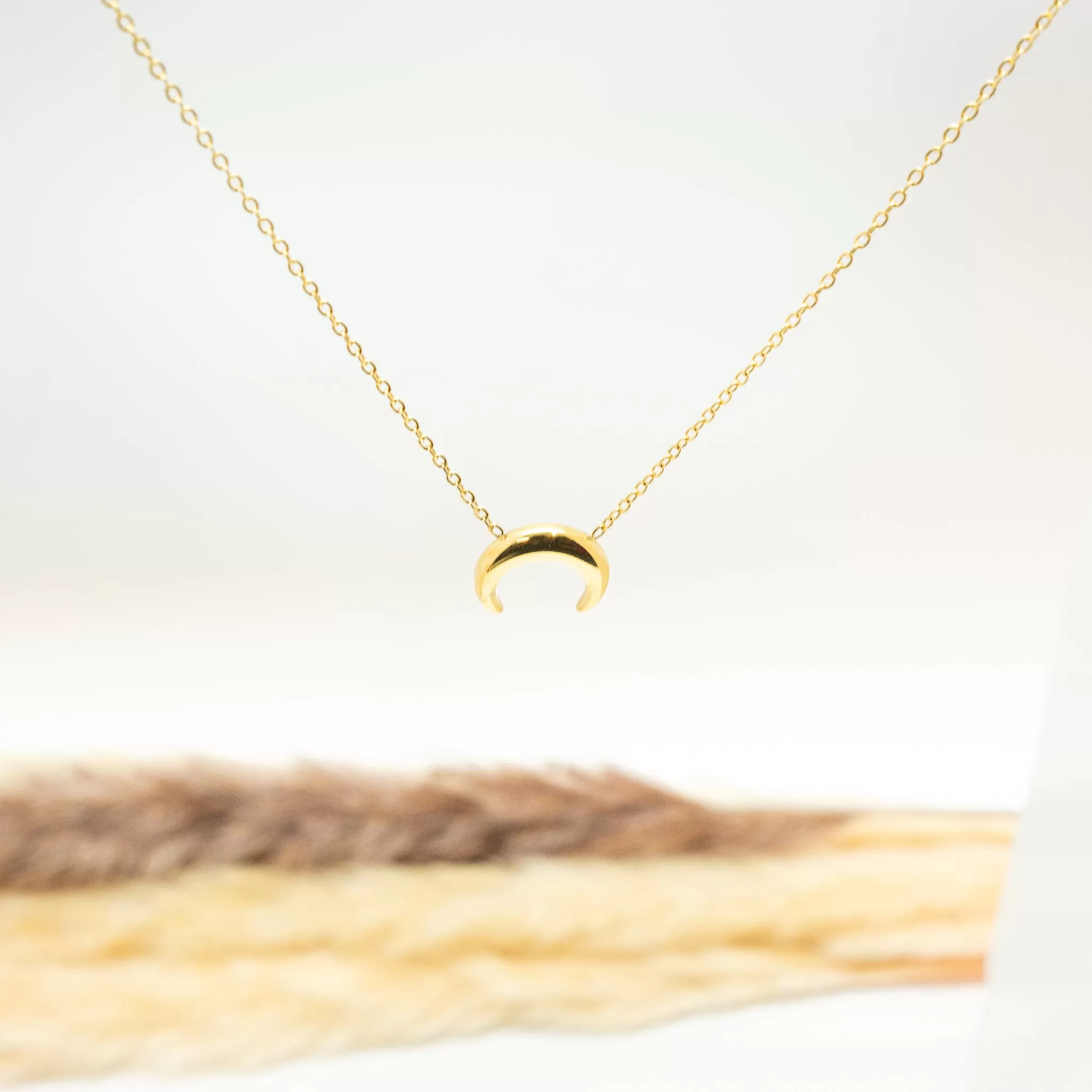 Minimal Crescent Necklace