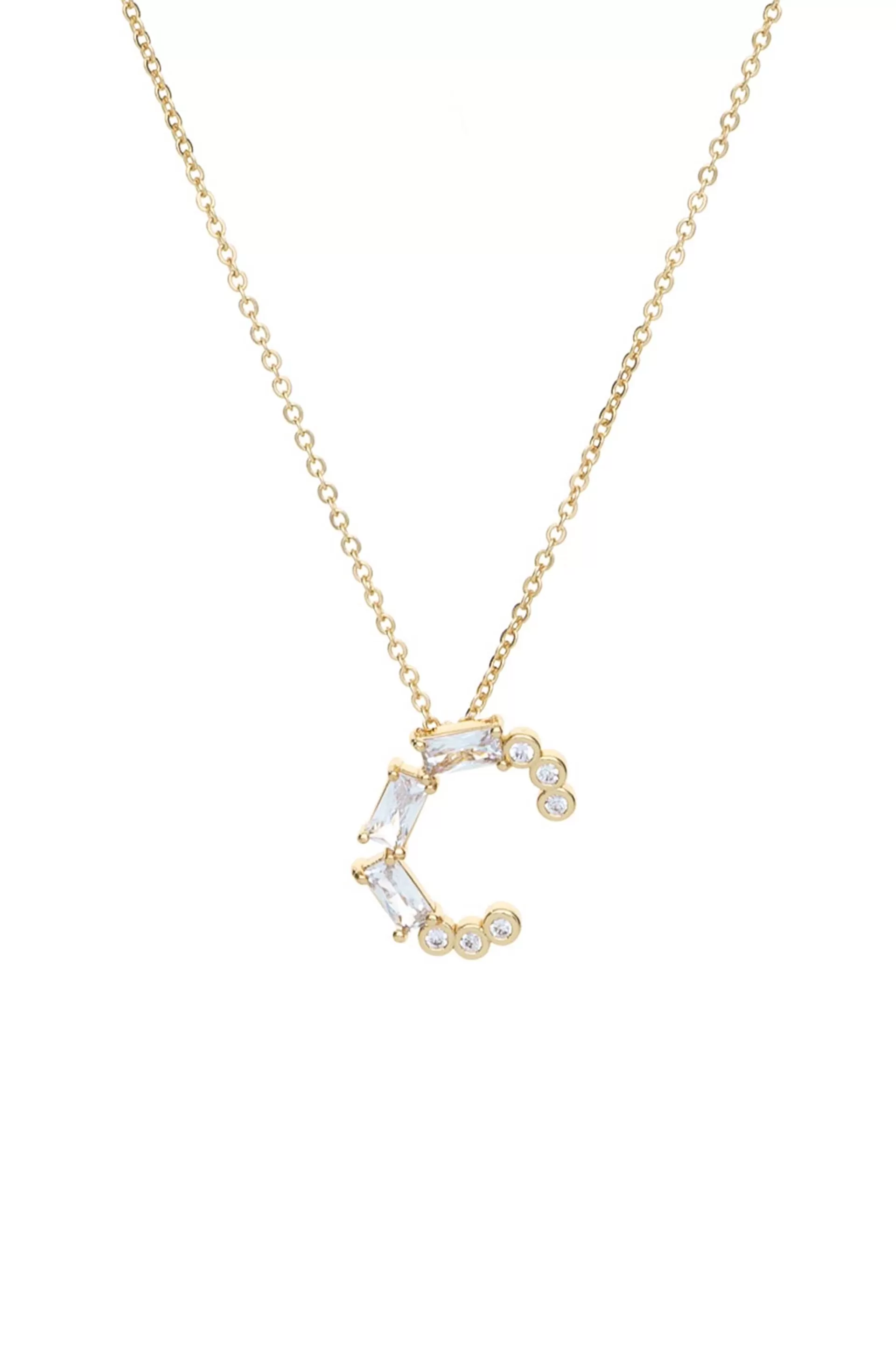 Mixed Crystal Initial 18k Gold Plated Necklace