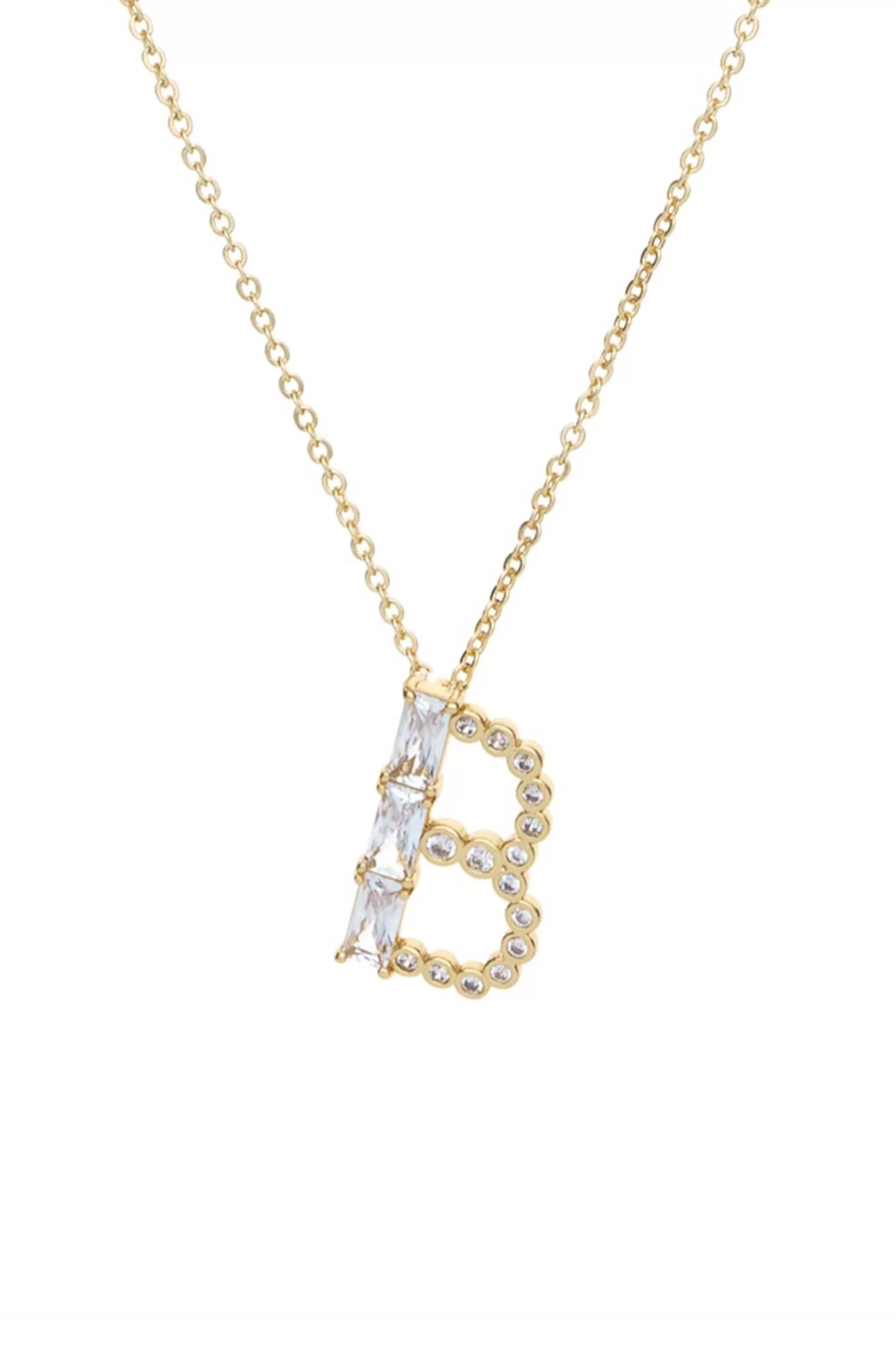 Mixed Crystal Initial 18k Gold Plated Necklace