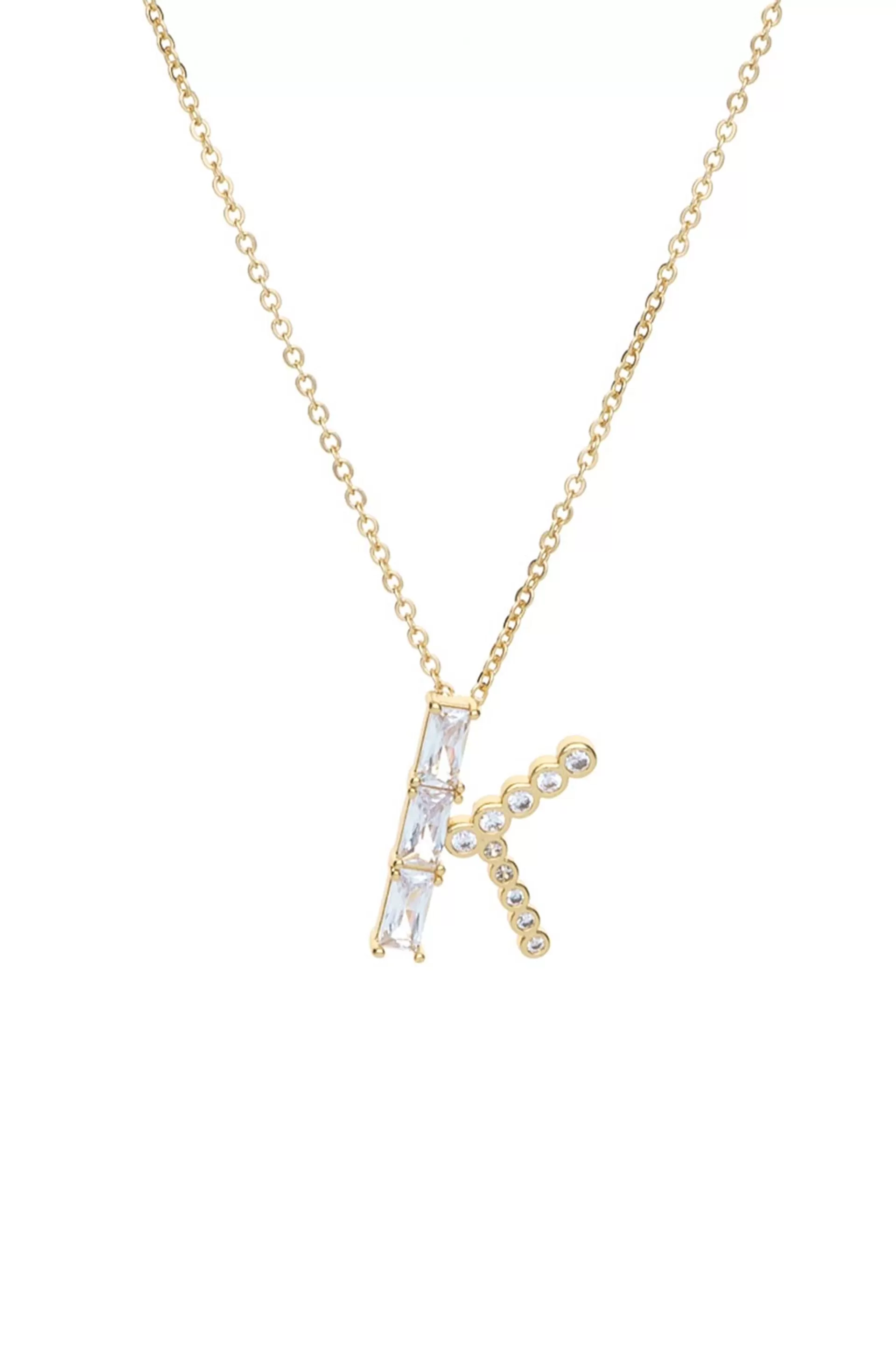 Mixed Crystal Initial 18k Gold Plated Necklace