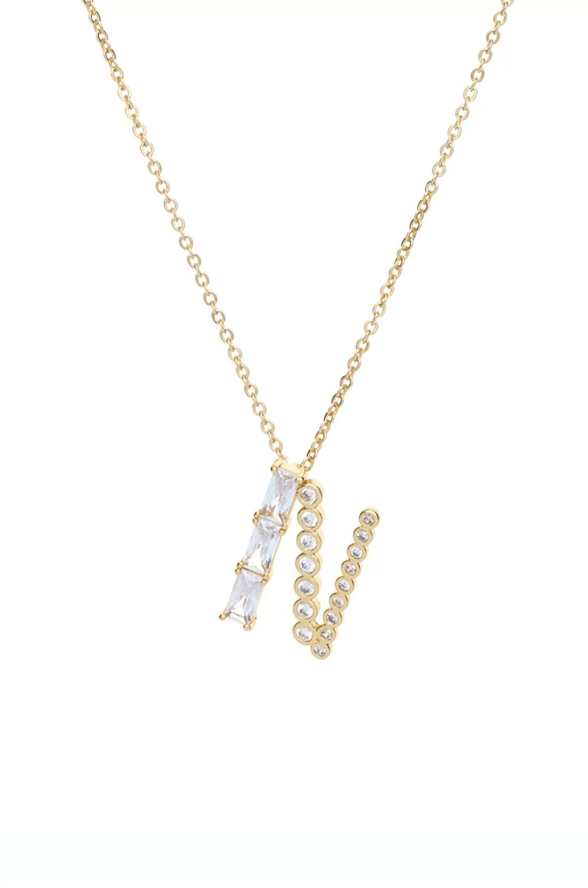 Mixed Crystal Initial 18k Gold Plated Necklace