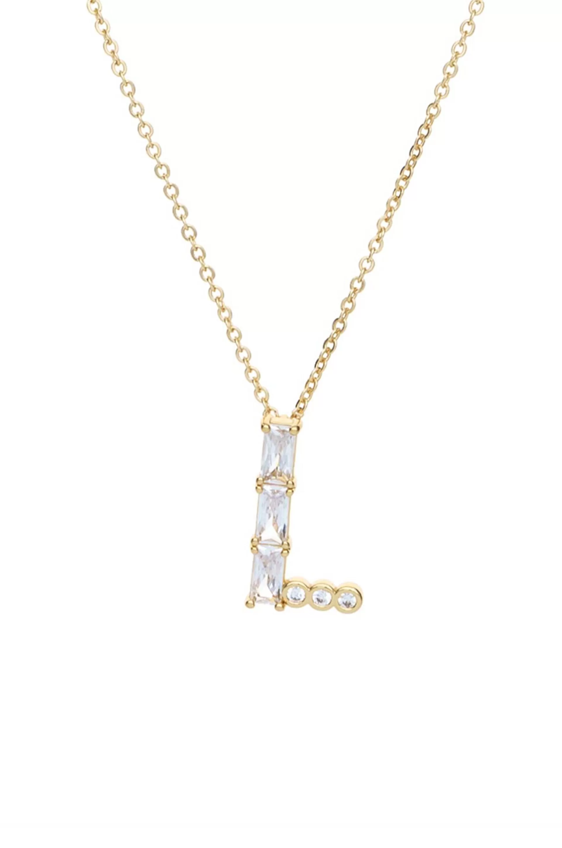 Mixed Crystal Initial 18k Gold Plated Necklace