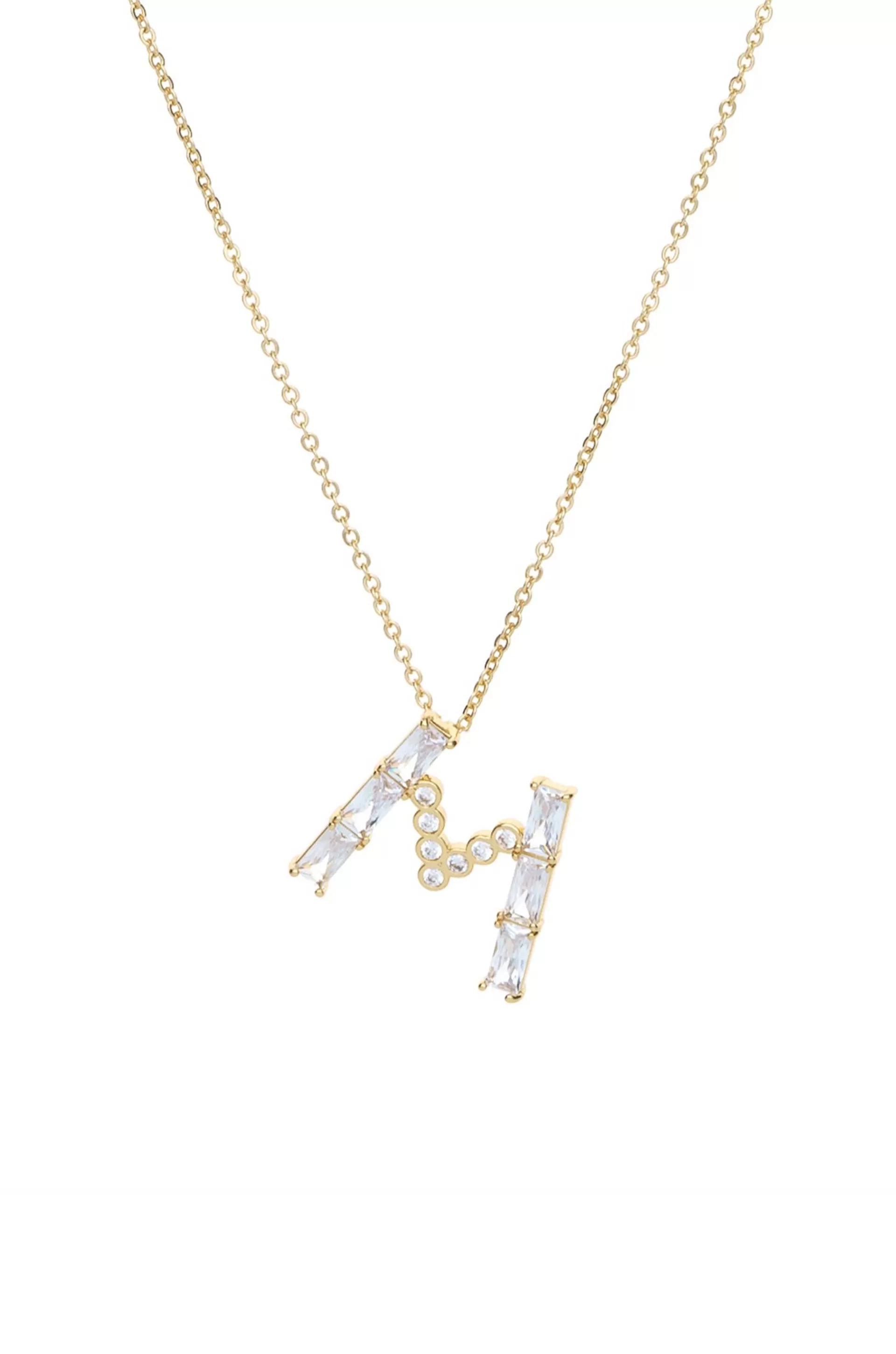 Mixed Crystal Initial 18k Gold Plated Necklace