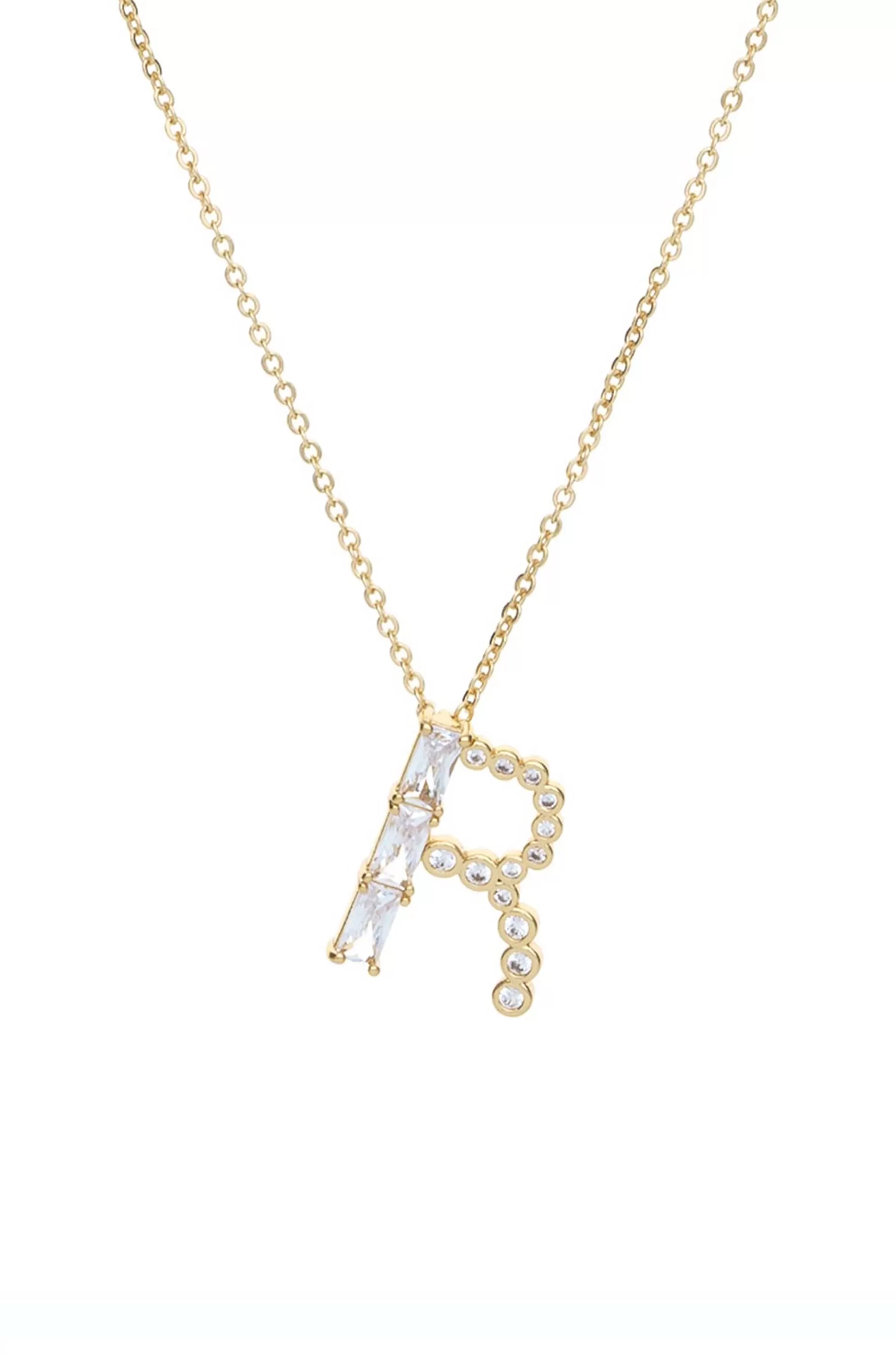 Mixed Crystal Initial 18k Gold Plated Necklace