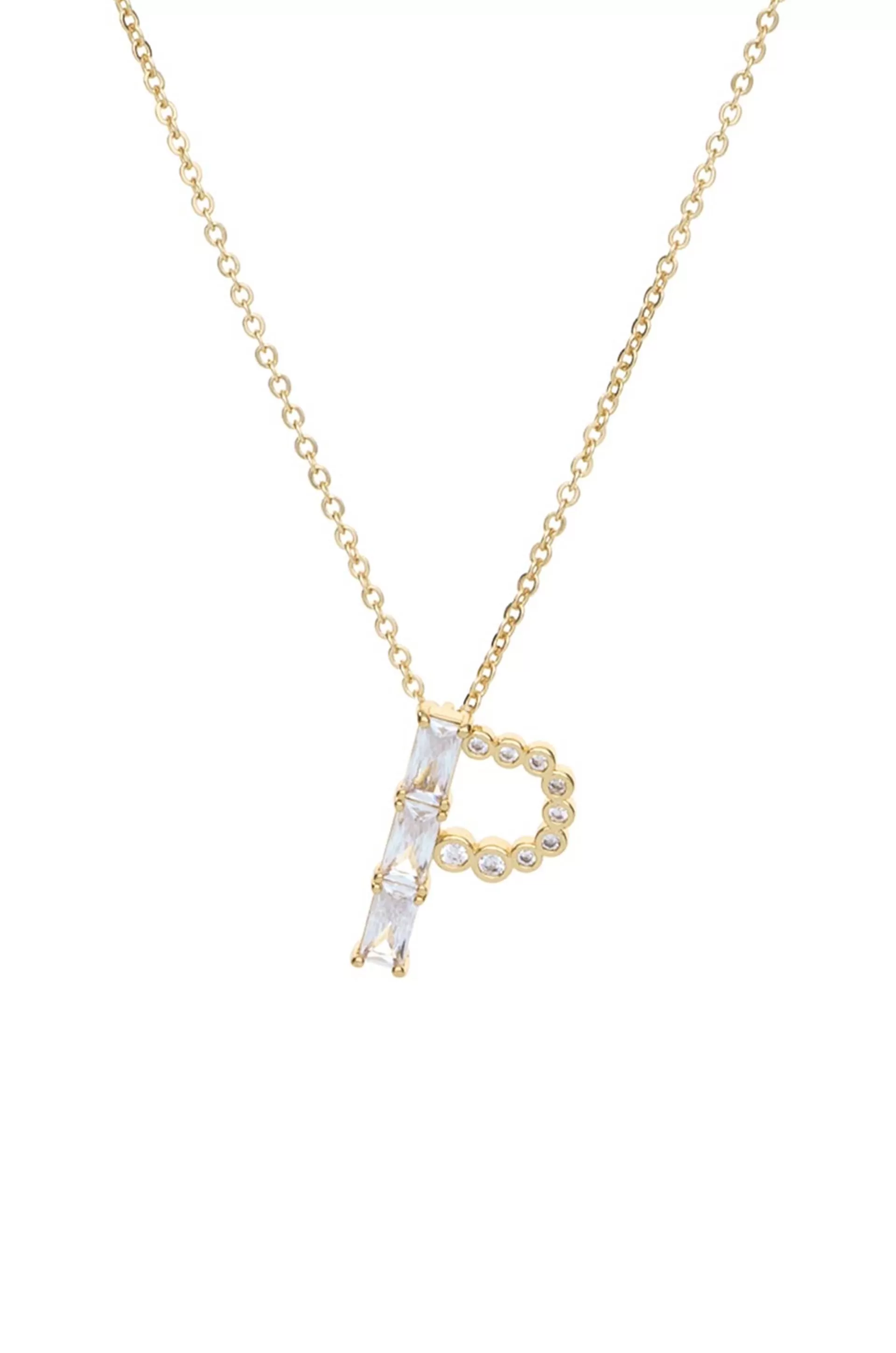 Mixed Crystal Initial 18k Gold Plated Necklace