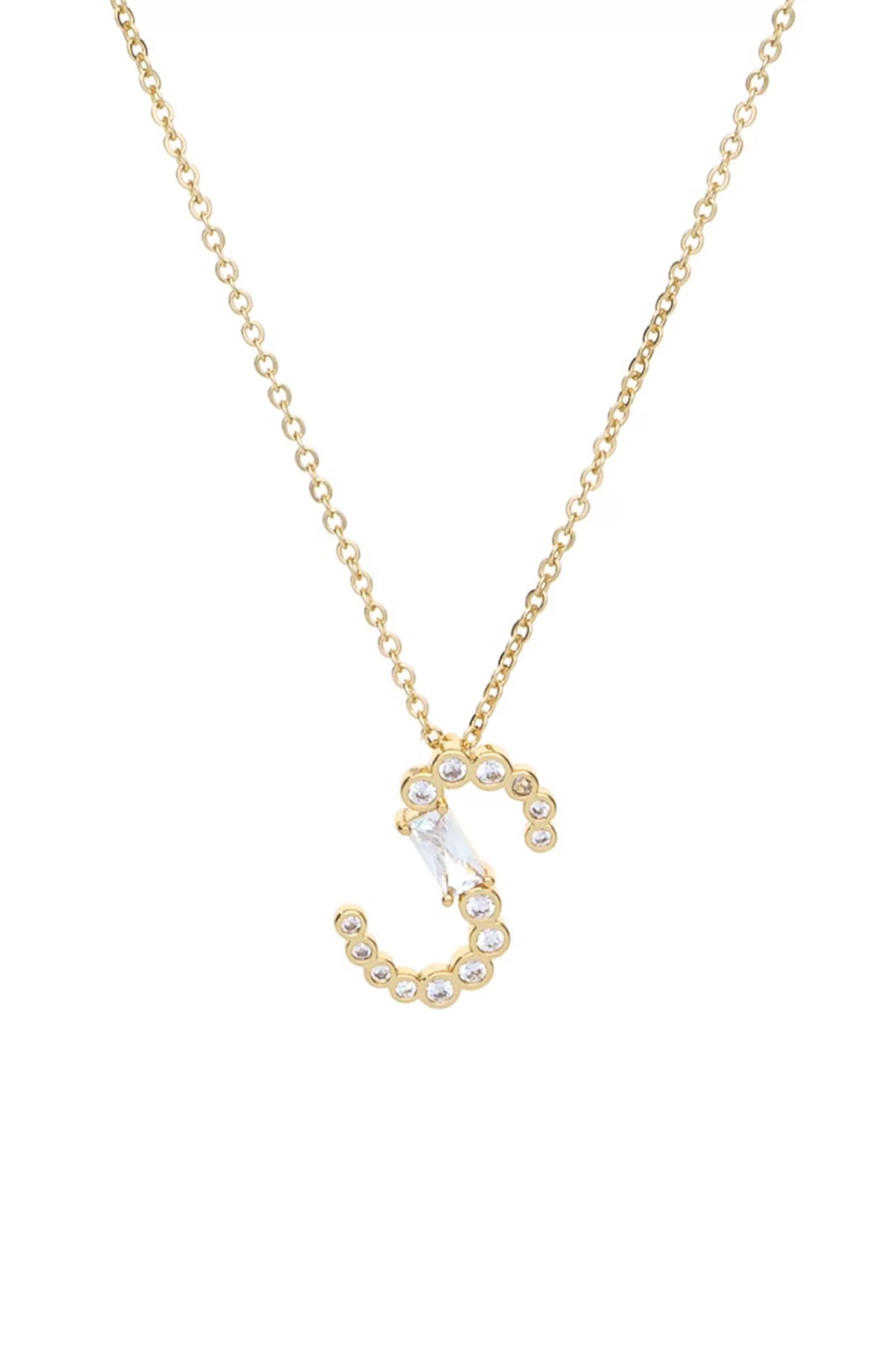 Mixed Crystal Initial 18k Gold Plated Necklace