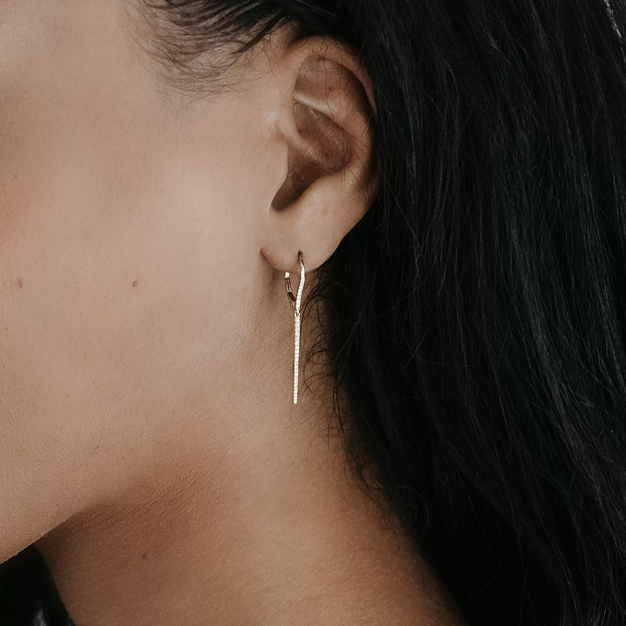 Modern Diamond Dagger Earrings