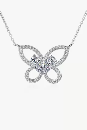 Moissanite Butterfly Pendant Necklace