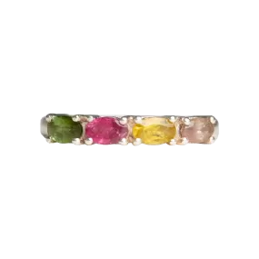 Multi Tourmaline 4-Stone Faceted Ring