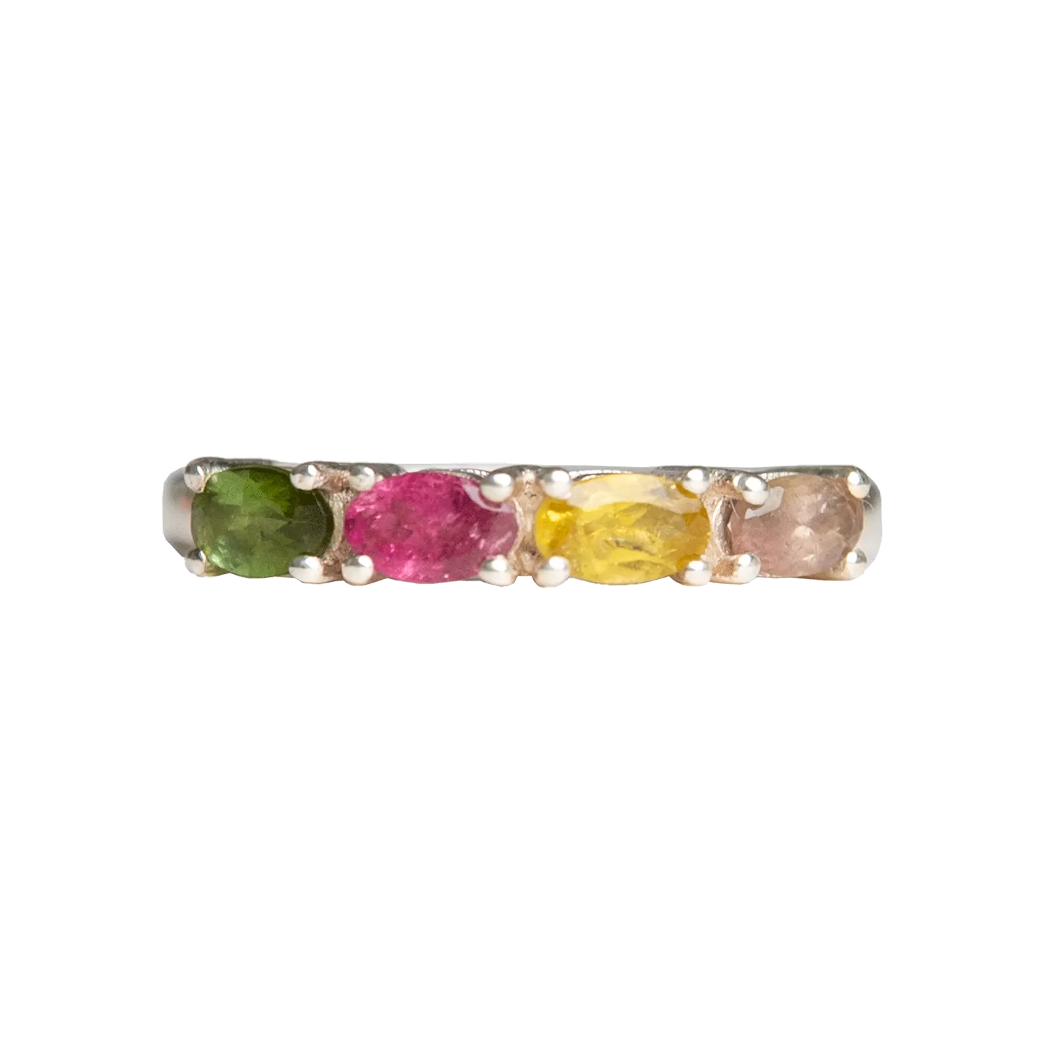 Multi Tourmaline 4-Stone Faceted Ring