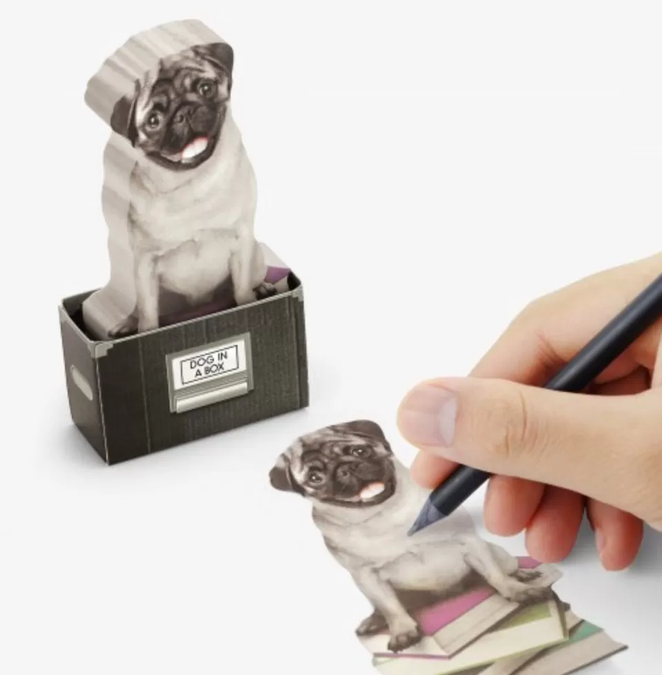 Mustard - Dog In A Box Sticky Note Dispenser