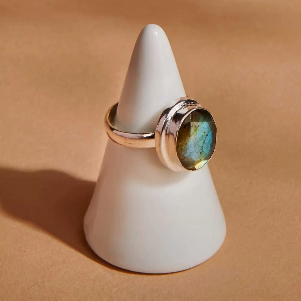 Natural Blue Labradorite Gemstone 925 Sterling Silver Ring, Fashion Handmade Jewelry, Gift Ring. Labradorite Jewelry, Nickel Free