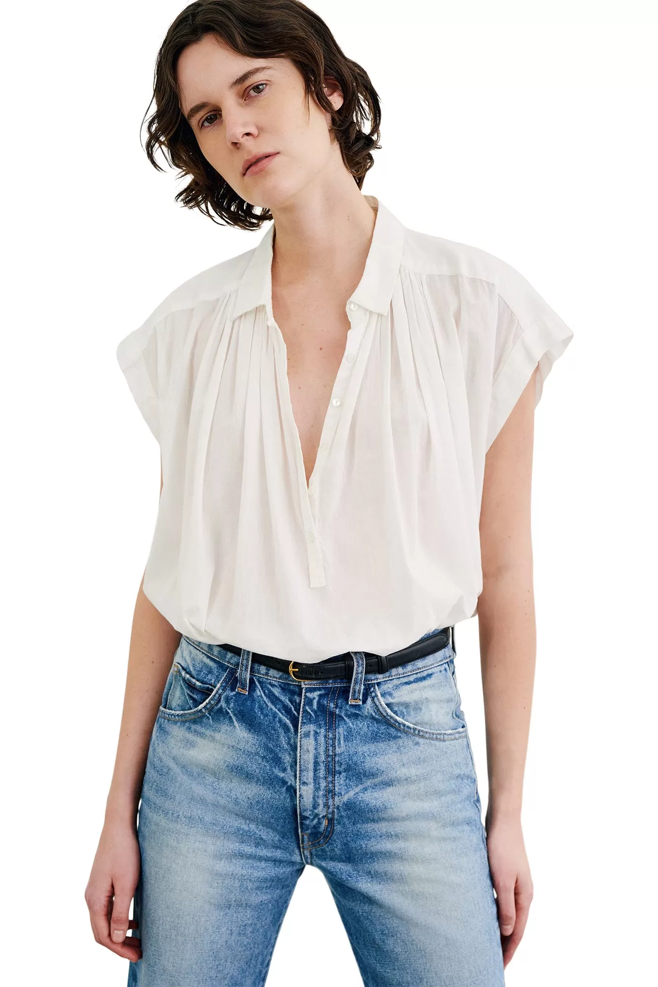 Nili Lotan Normandy Blouse in Ivory