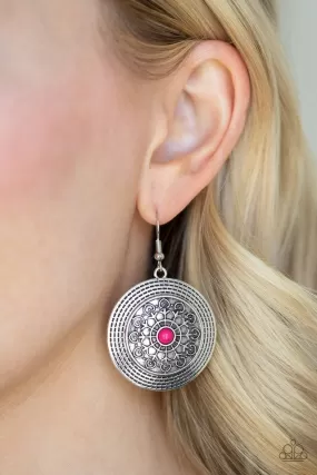 Paparazzi Karma Drama - Pink Earrings