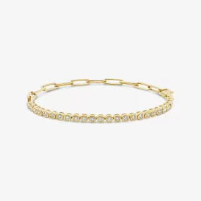 Paper Clip Diamond Bezel Bracelet