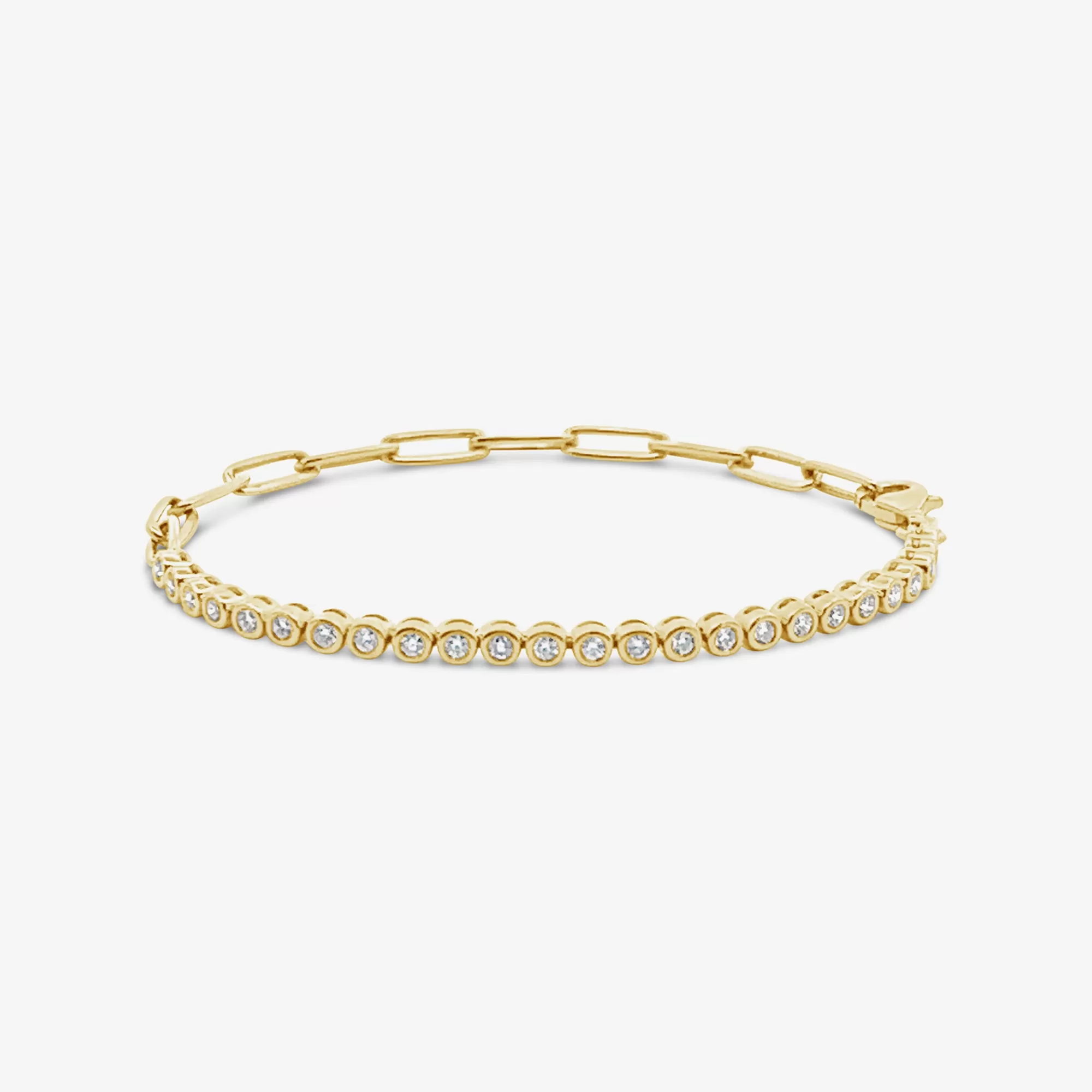 Paper Clip Diamond Bezel Bracelet