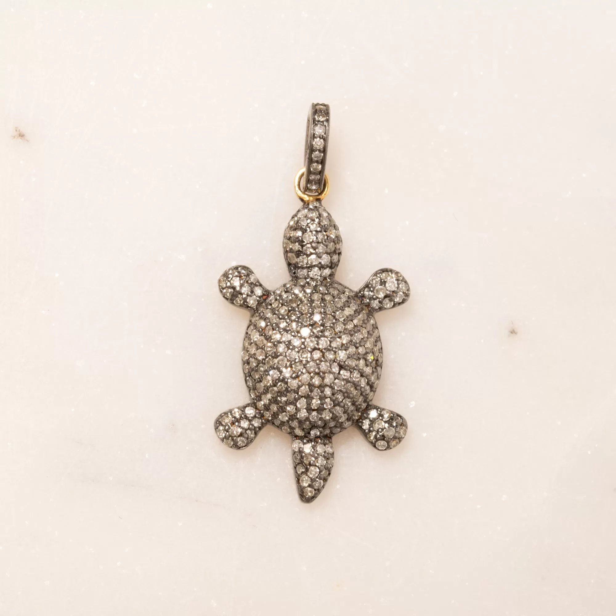 Pave Diamond Turtle Pendant