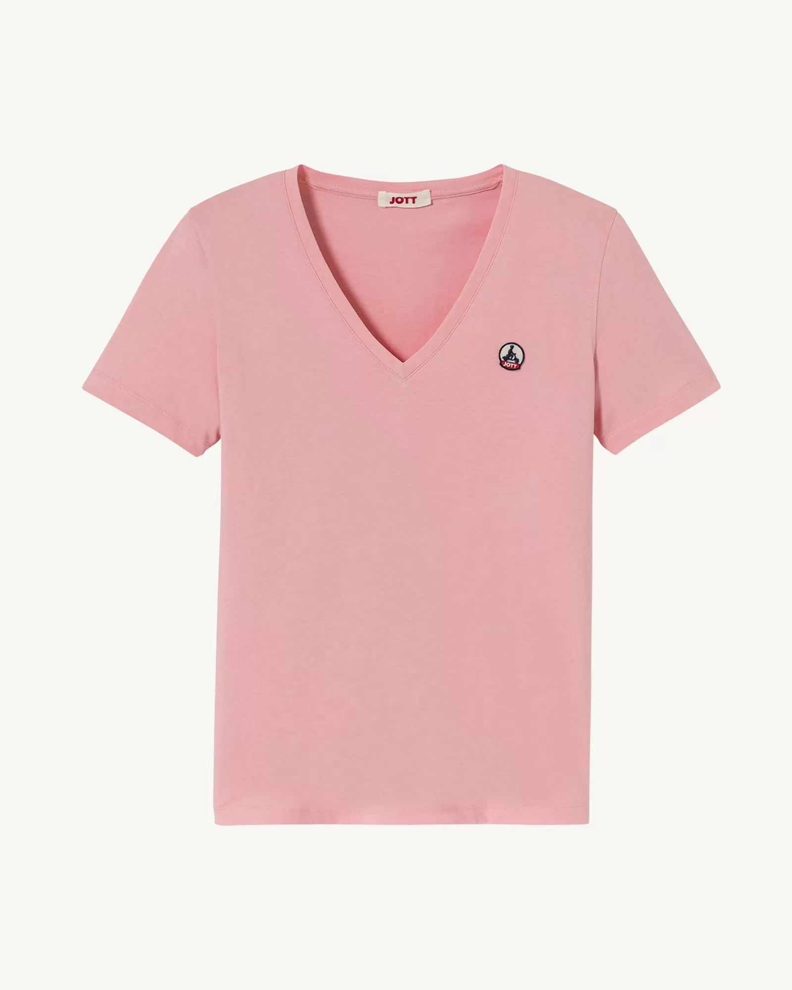 Peach pink Cancun 2.0 plain organic cotton V-neck T-shirt