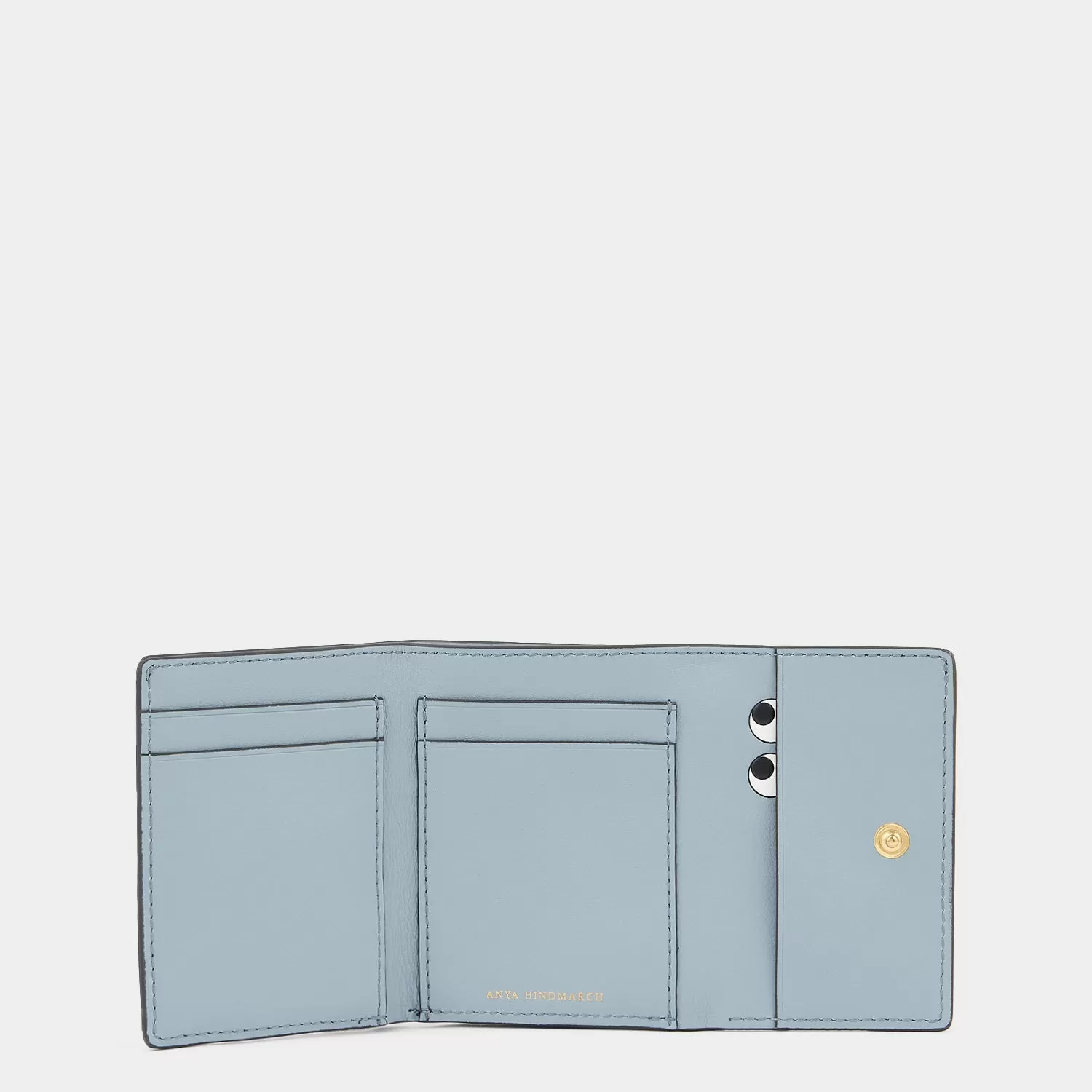 Peeping Eyes Mini Trifold Zip Wallet