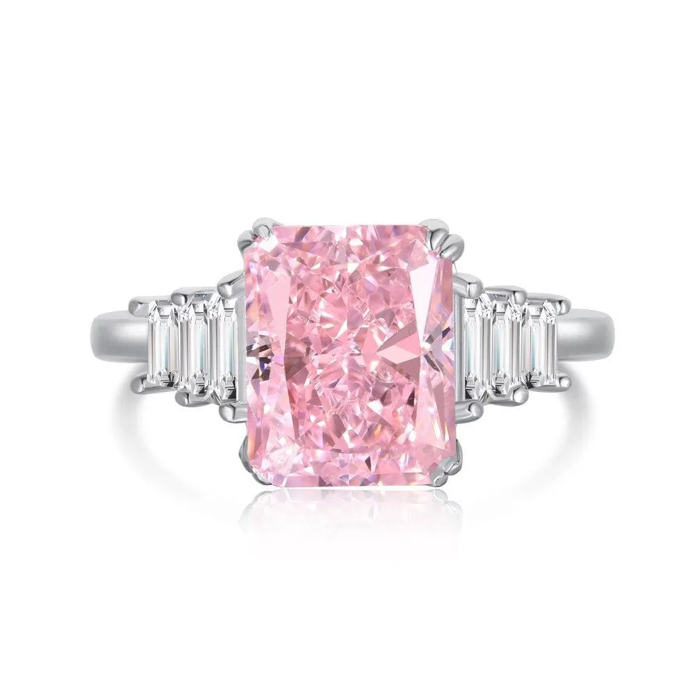 Pink CZ Cushion Fashion Ring