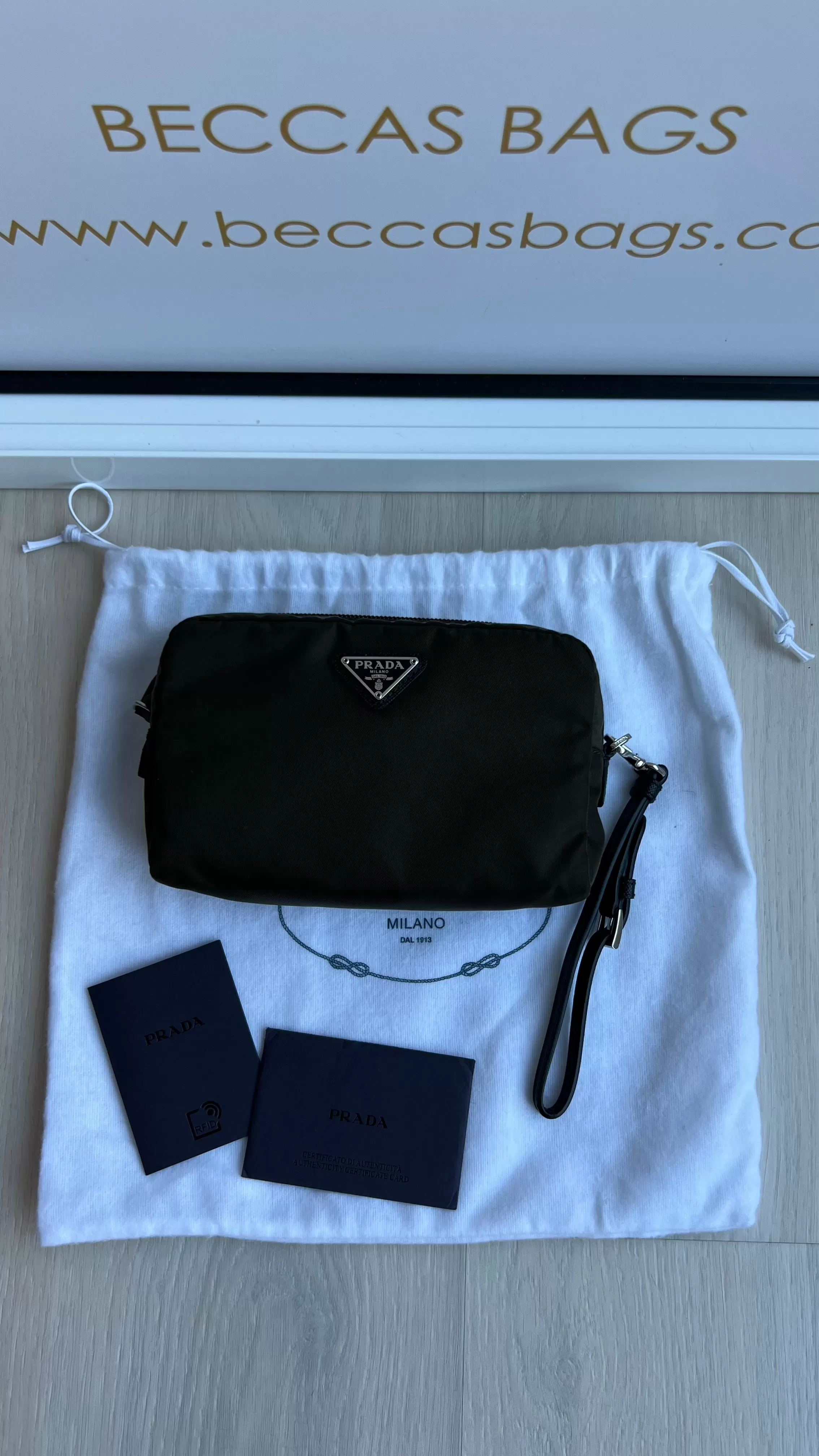 Prada Nylon Pouch Wristlet