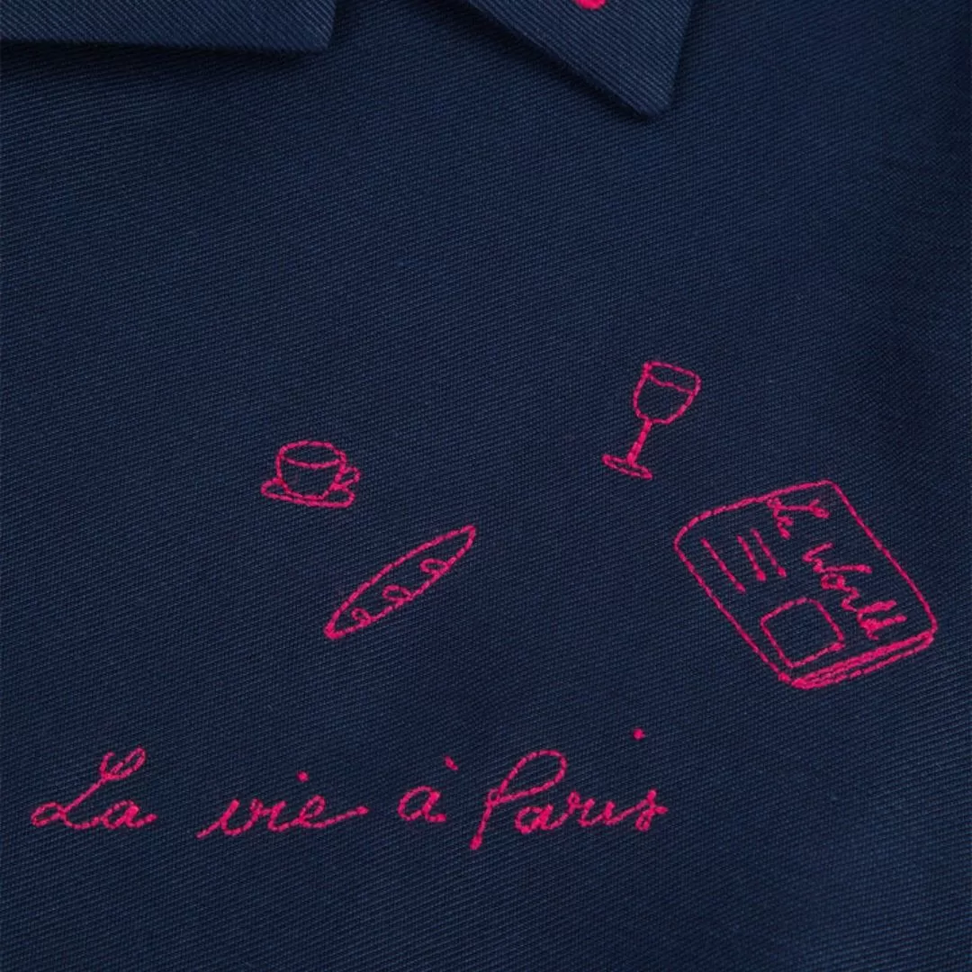 "La Vie A Paris" Souchier Paris Shirt (Dark Navy)