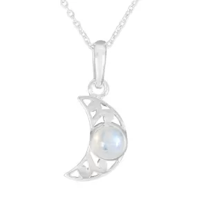 Riyo Drop Gemstone Round Cabochon White Rainbow Moonstone 992 Sterling Silver Pendant Gift For Girlfriend