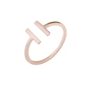 Rose Gold Anel Geometric Double Bar Adjustable Rings Women High Quality Fashion Ring Jewelry