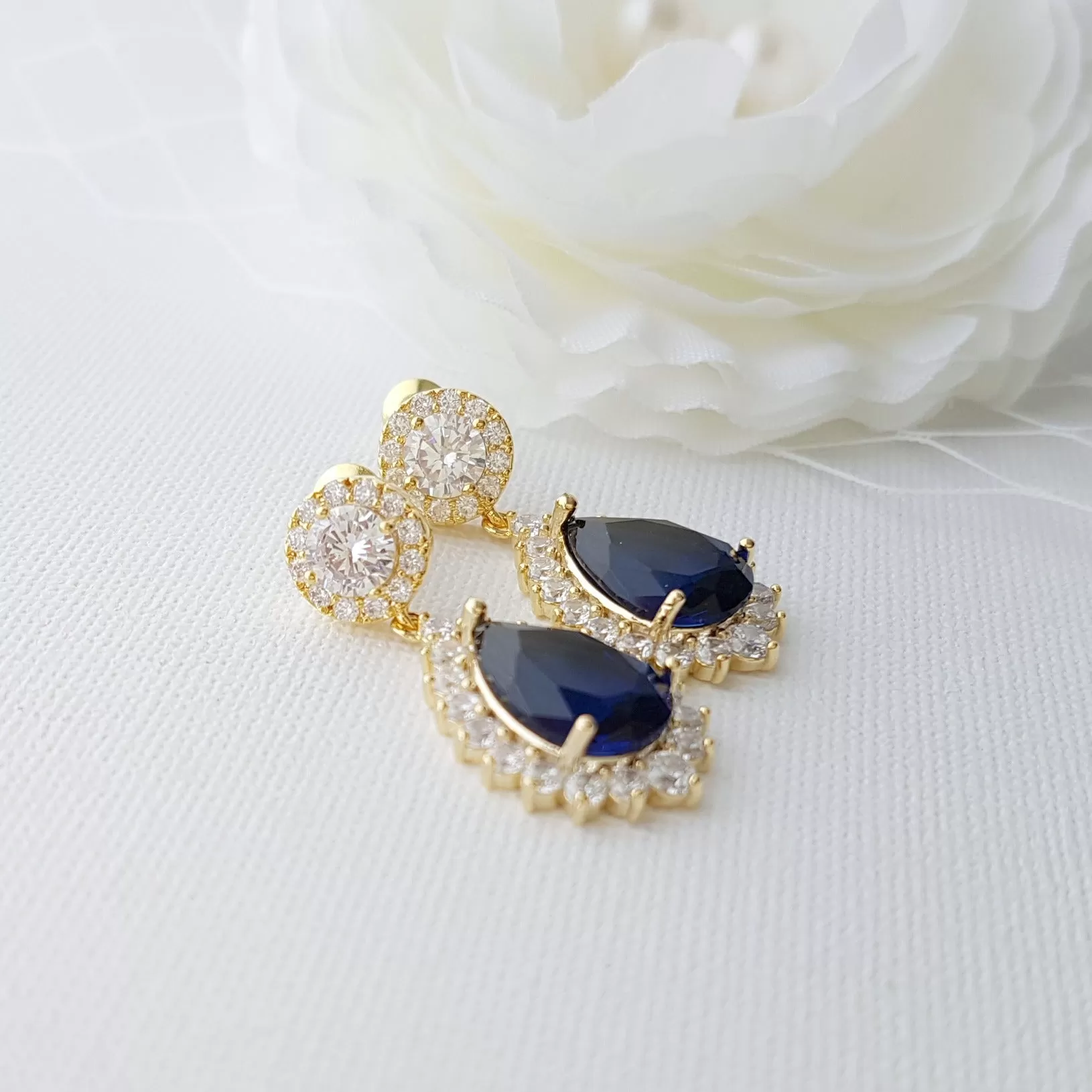 Sapphire Blue Cubic Zirconia Jewelry Set-AOI