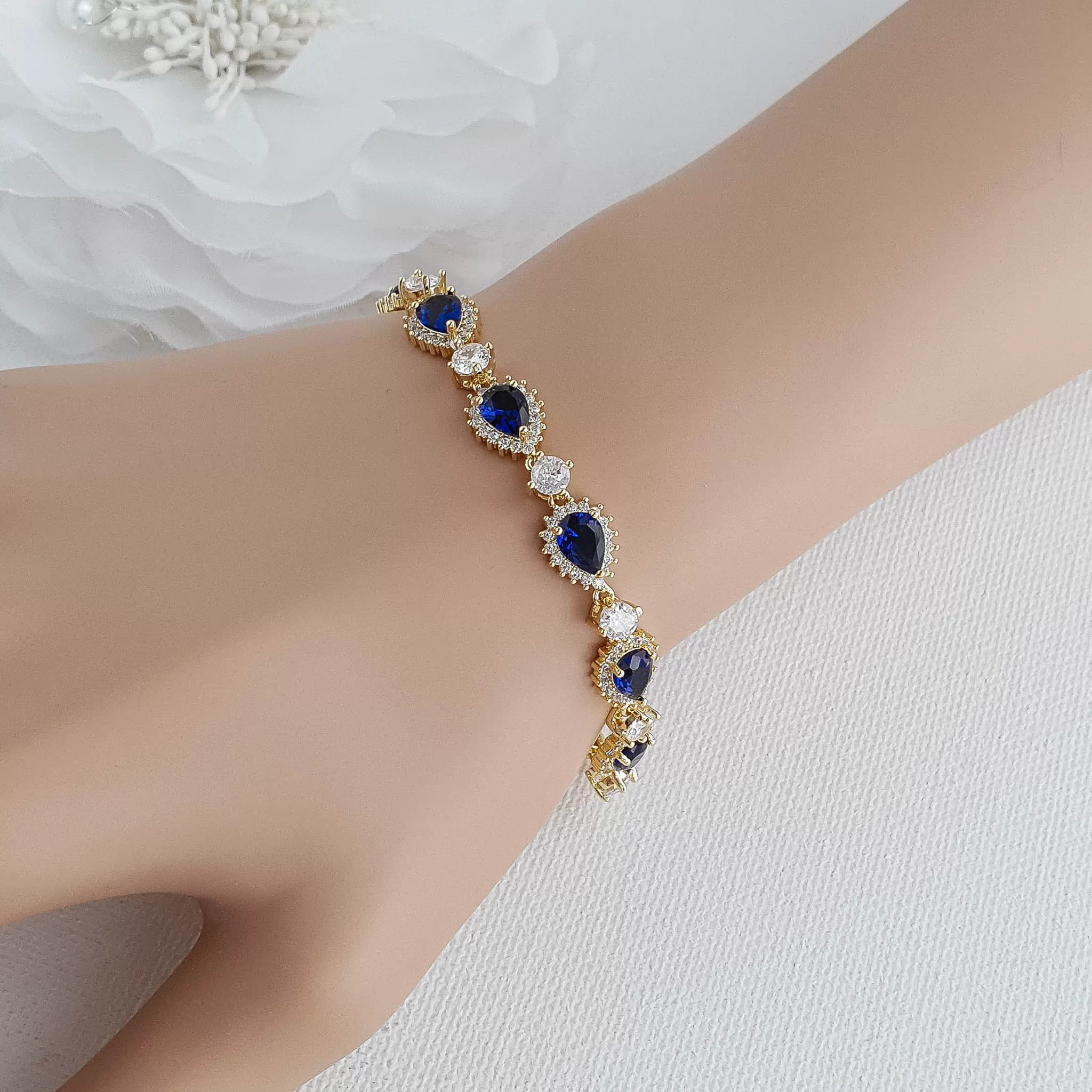 Sapphire Blue Cubic Zirconia Jewelry Set-AOI