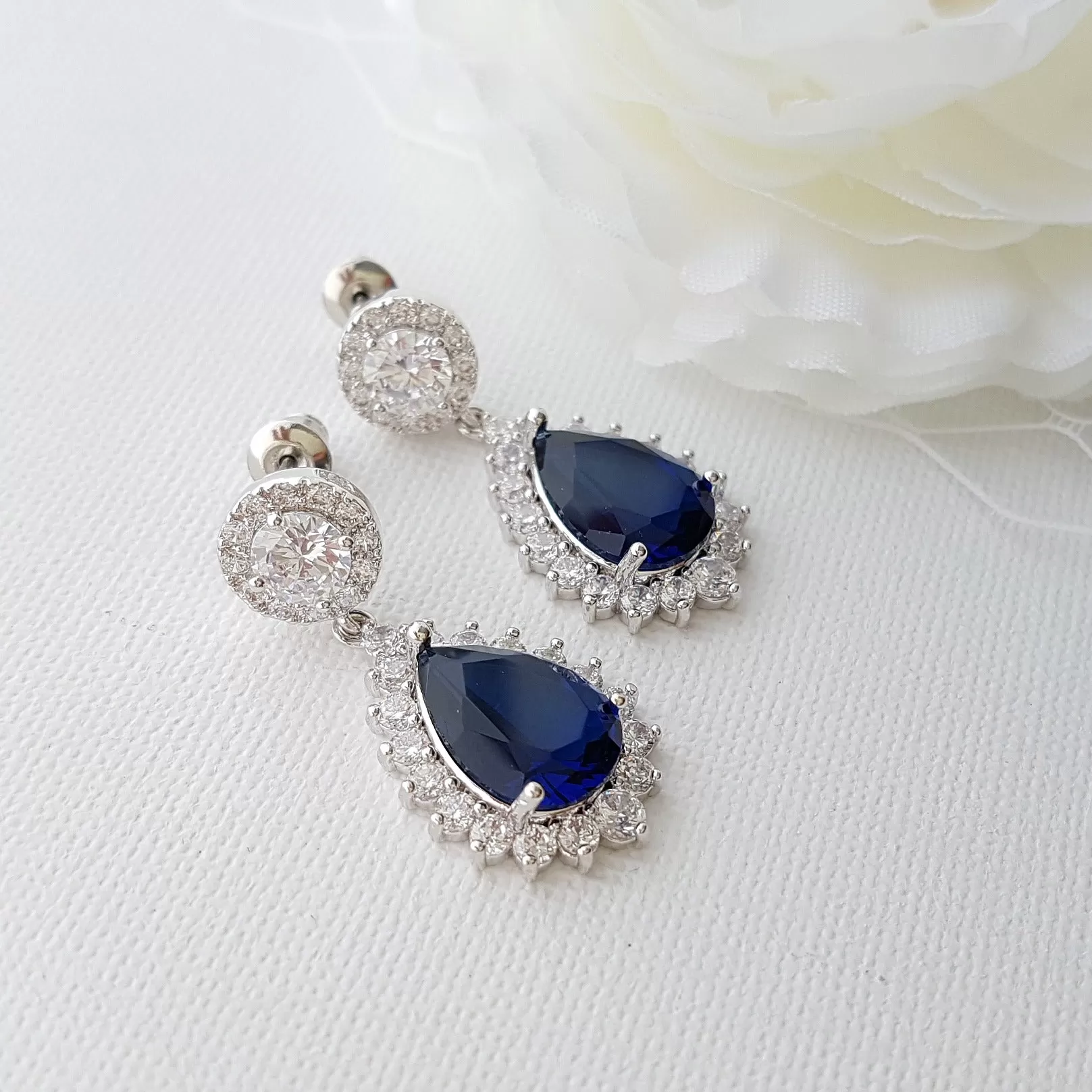 Sapphire Blue Cubic Zirconia Jewelry Set-AOI